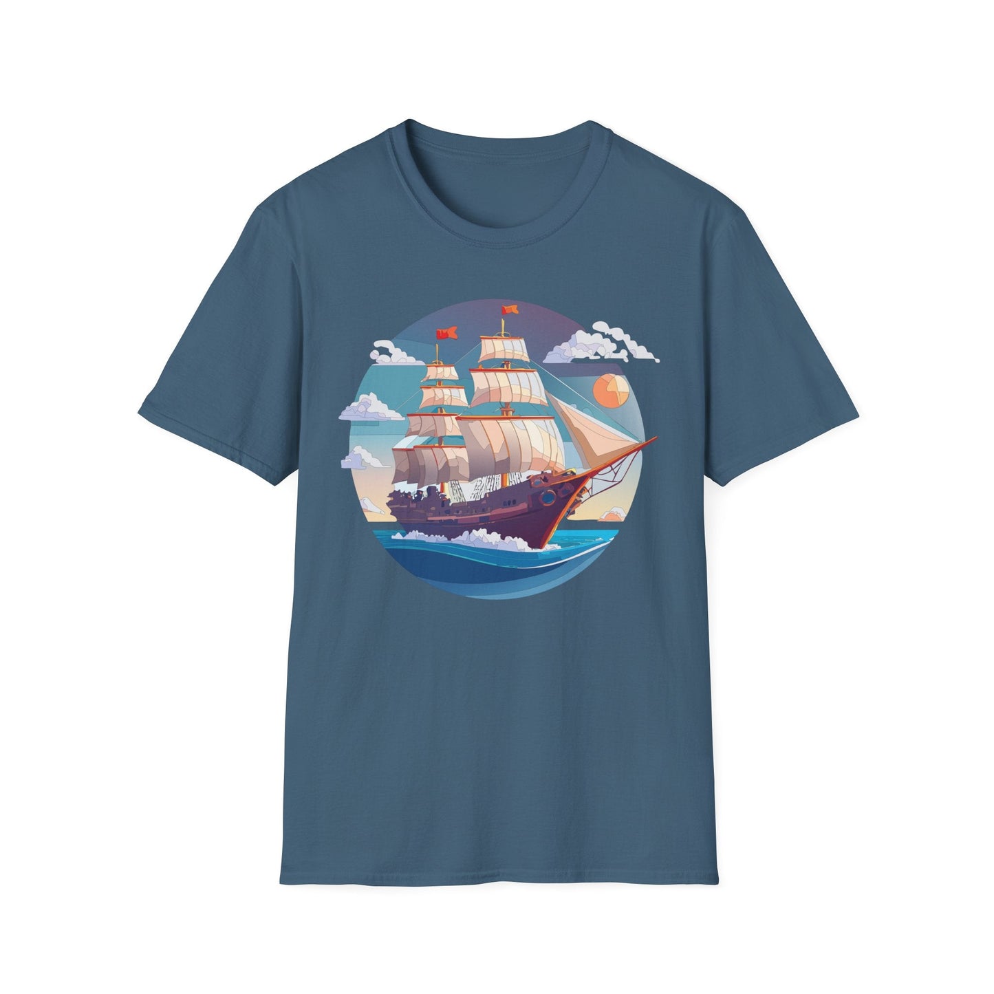 Nautical Ship T Shirts Frigate T Shirts Vessel Tee Shirt Unisex Softstyle T Shirt