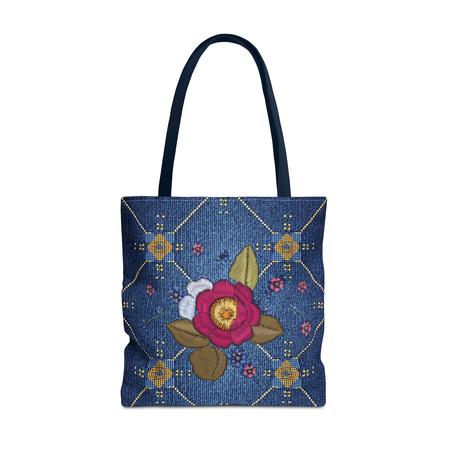 Denim Fabric Imitation Print Unisex Canvas Bag Poly Spun 3 Sizes Tote Bag 159-2