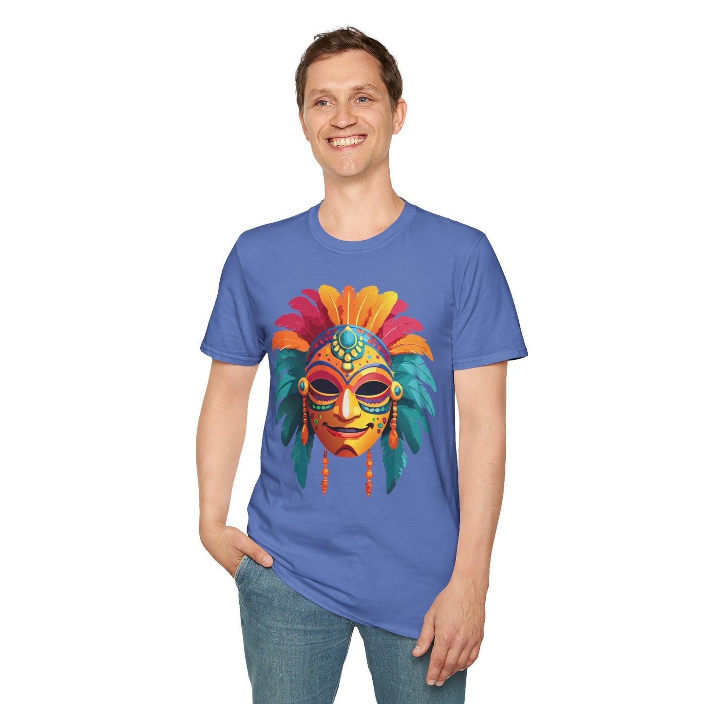 Mask Graphic Unisex Cotton Masquerade Design Artwork Tee 5