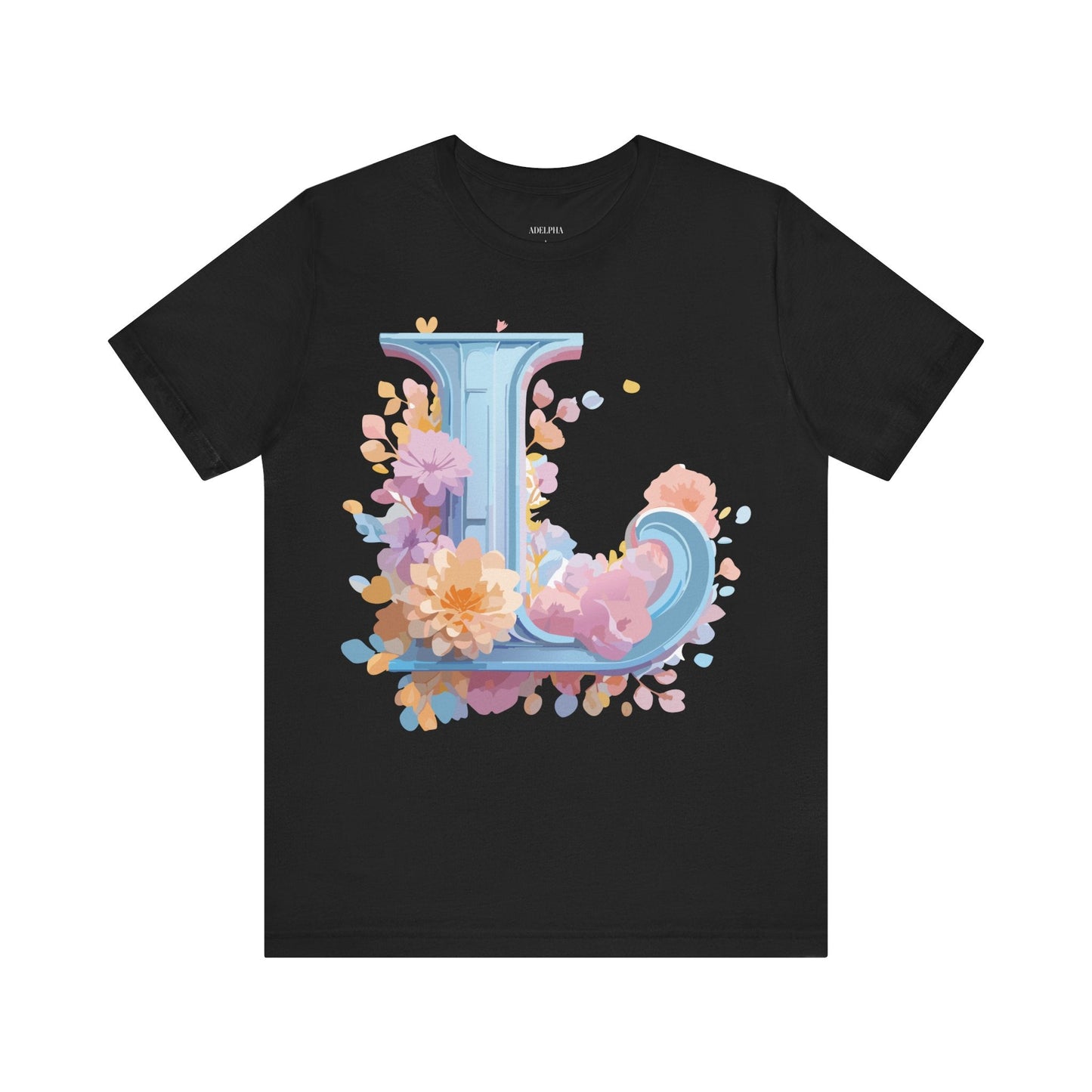 Unisex Letter L Graphic Tee Vintage Inspired Artwork Adelpha Short Sleeve Shirt Premium