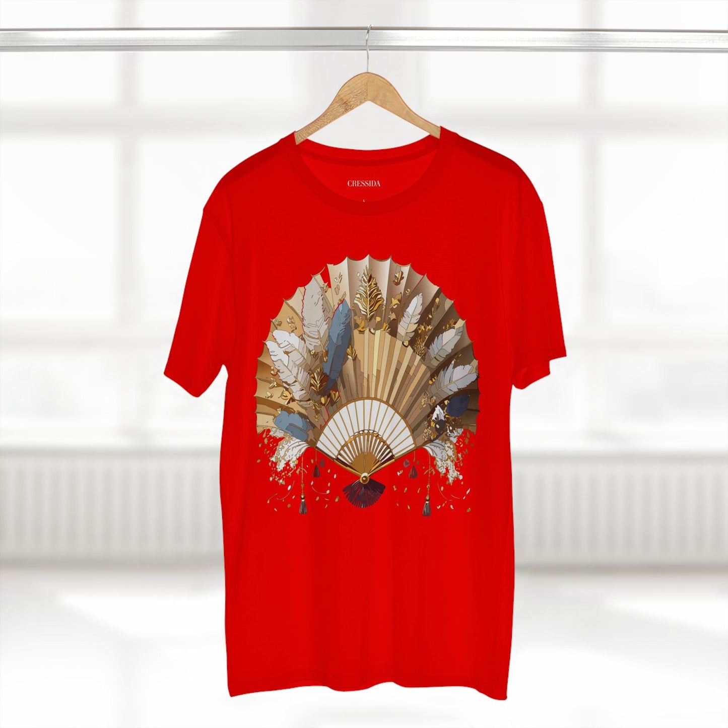 Antique Fan Graphic Design T-Shirt Unisex 100 Cotton Floral Carnival Artwork Tee 8