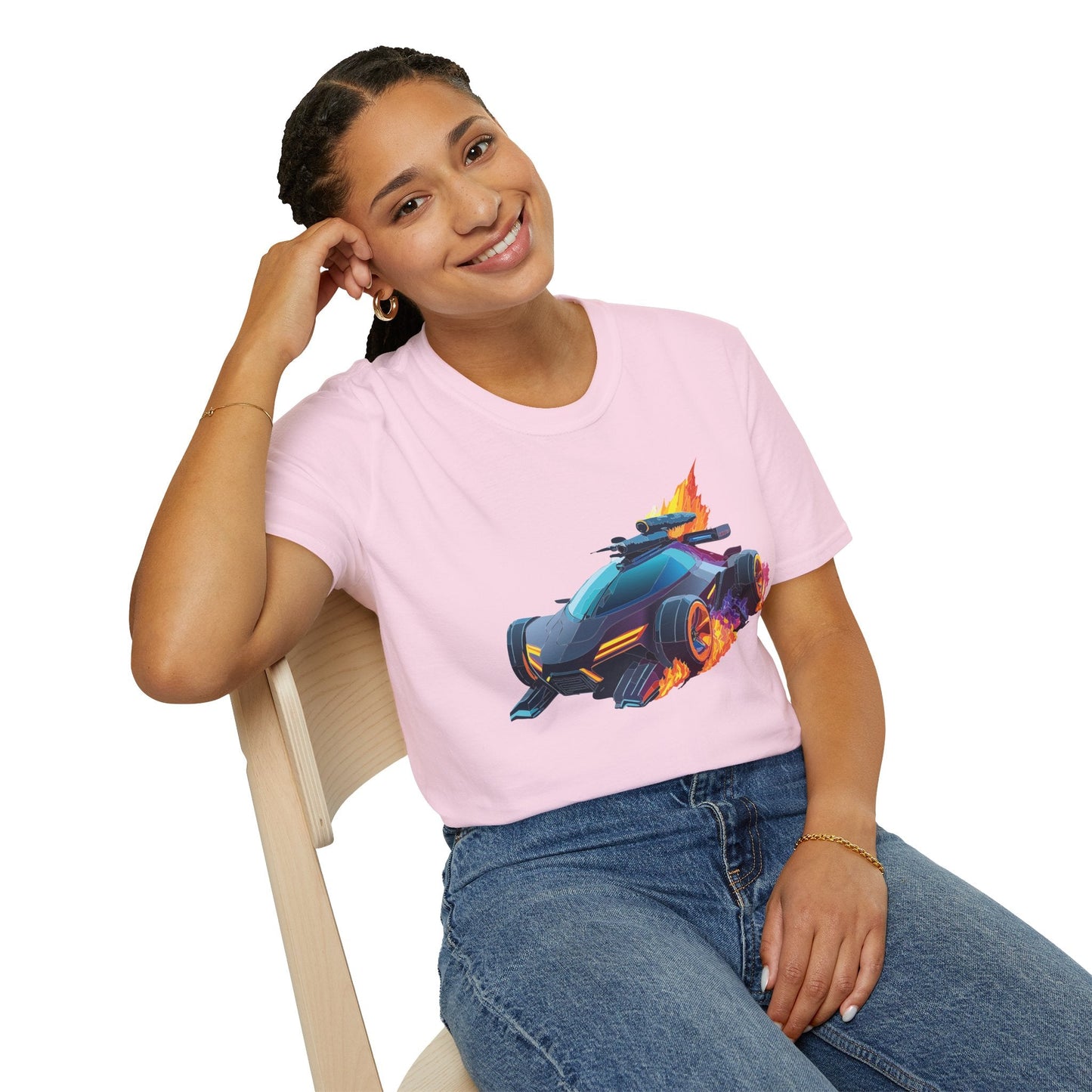 Car Graphic Unisex Cotto Softstyle Art Design with Hot Wheels Artwork Tee 3