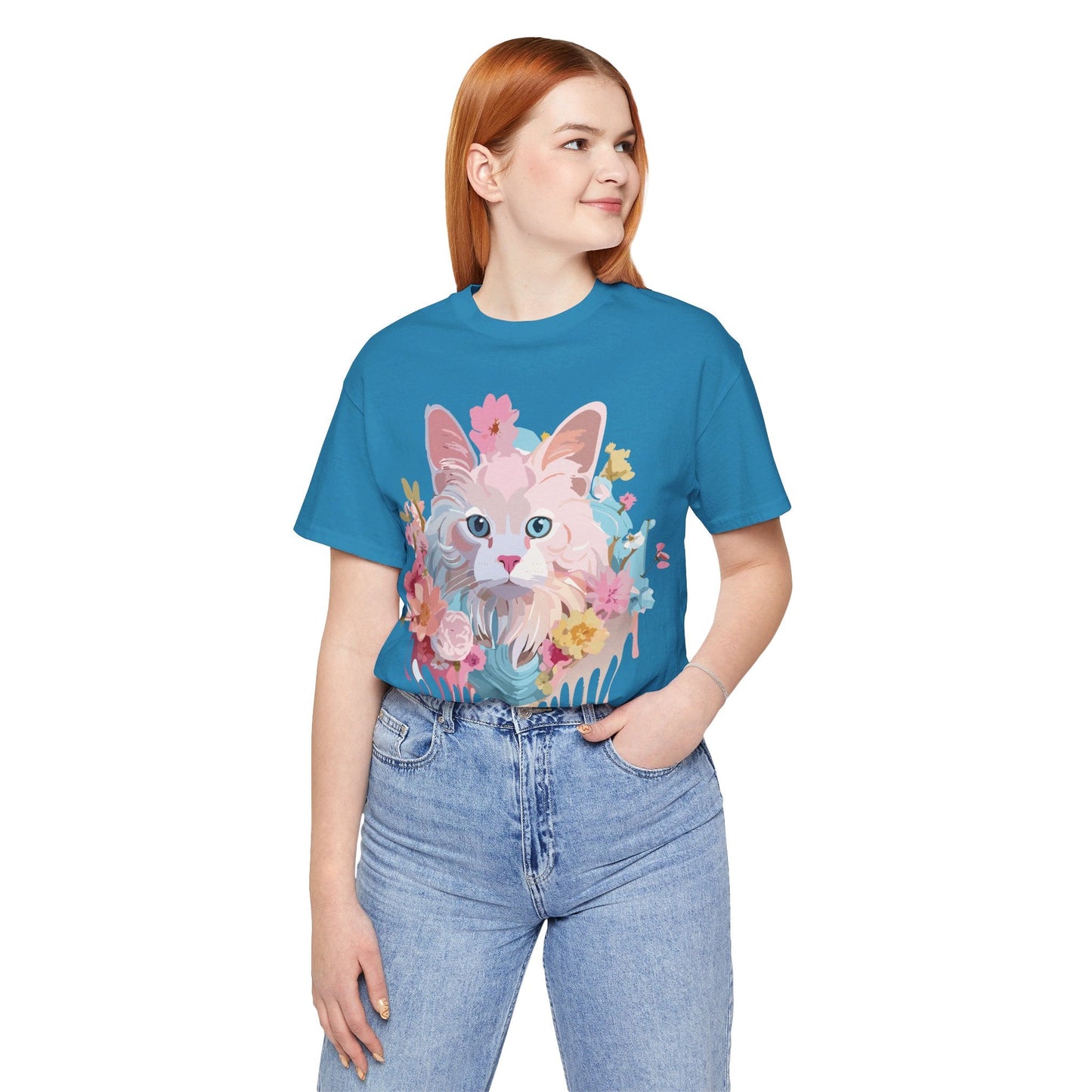 Cat Graphic Tee Unisex Shirt With Cat Art By Adelpha Vintage Inspired