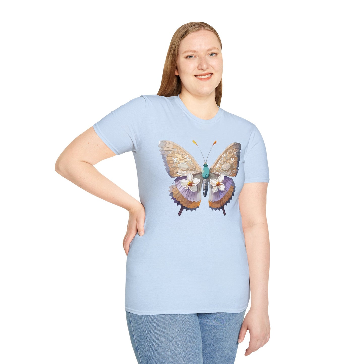 Butterfly Shirt Unisex T Shirt With Monarch Design Softstyle Gildan 64000 100 Percent Cotton Tee