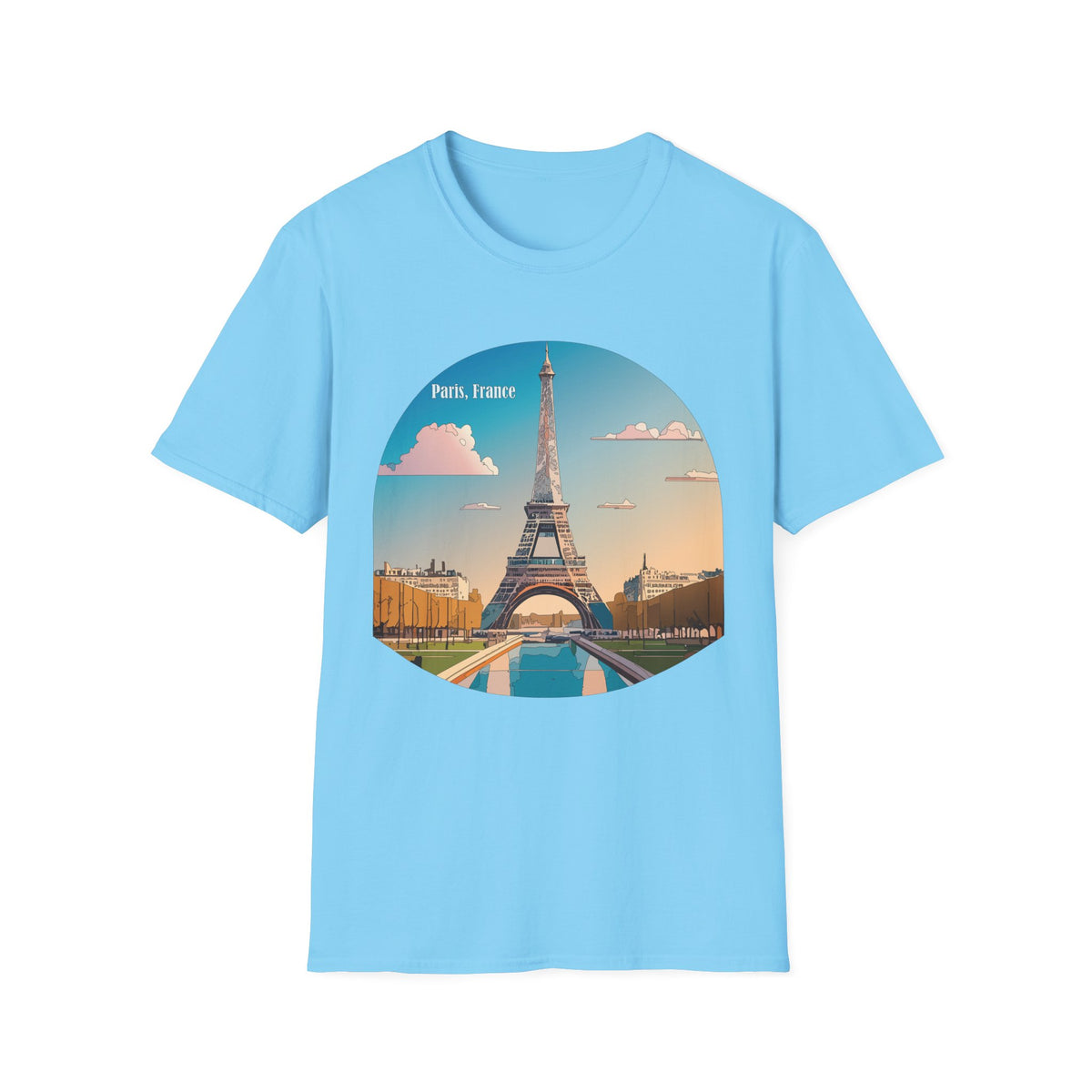 Paris Eiffel Tower Illustration T-Shirt | Paris, France Graphic Tee