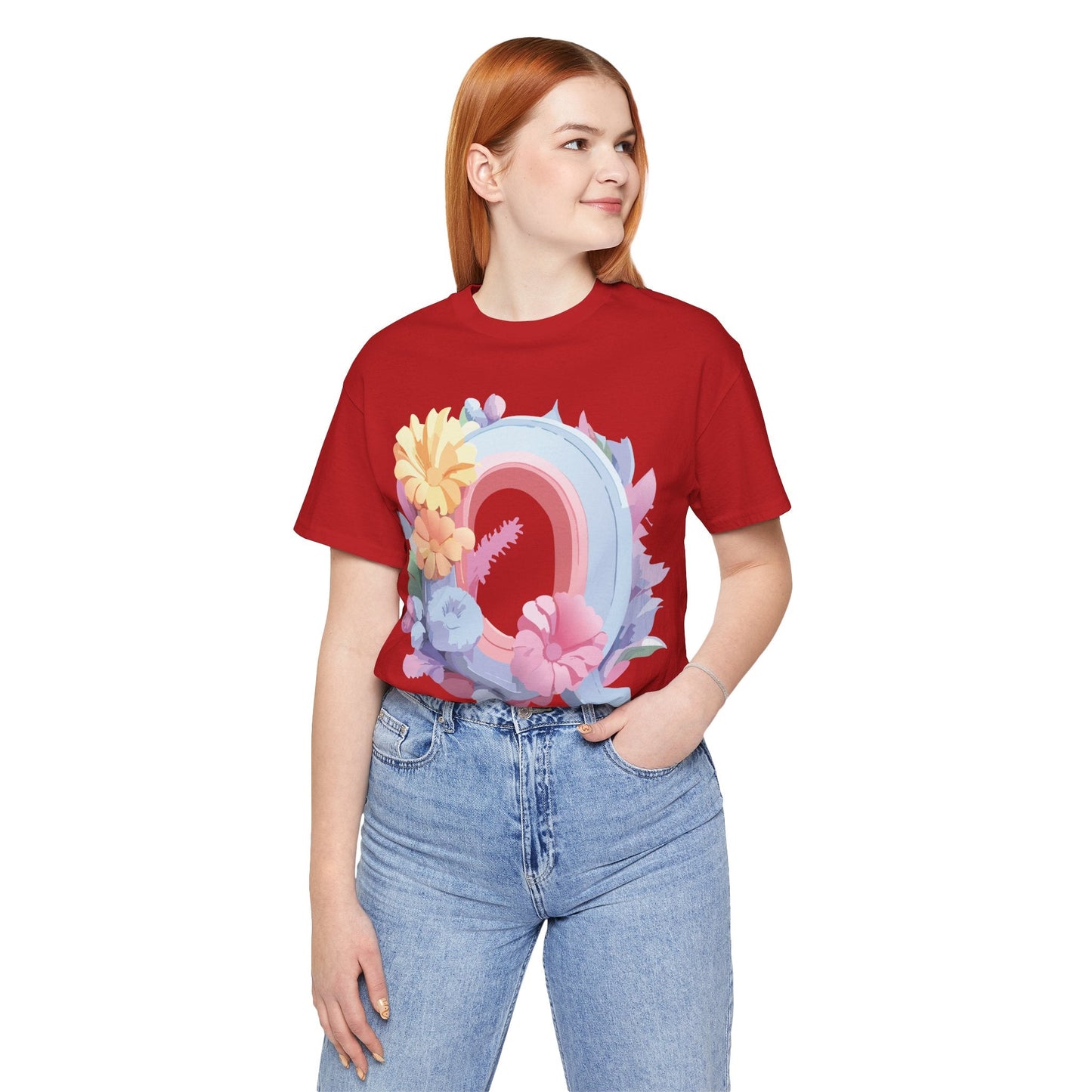 Letter Q Shirt Unisex Graphic Tee With Vintage Inspired Artwork By Adelpha Premium Short Sleeve