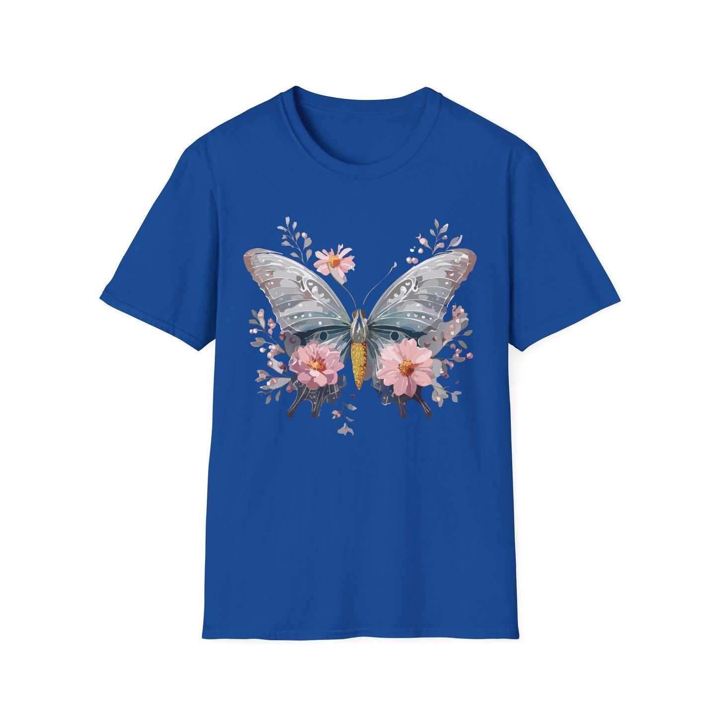 Butterfly Themed Unisex T Shirt Softstyle Monarch Gildan 64000 Ring Spun Cotton Tee