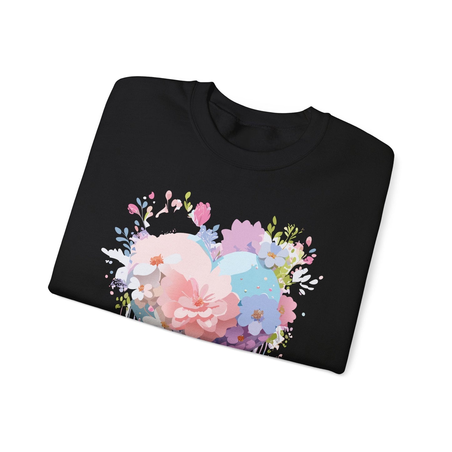 Floral Heart Sweatshirt Unisex Heavy Blend Crewneck Valentines Day Floral Love Cozy