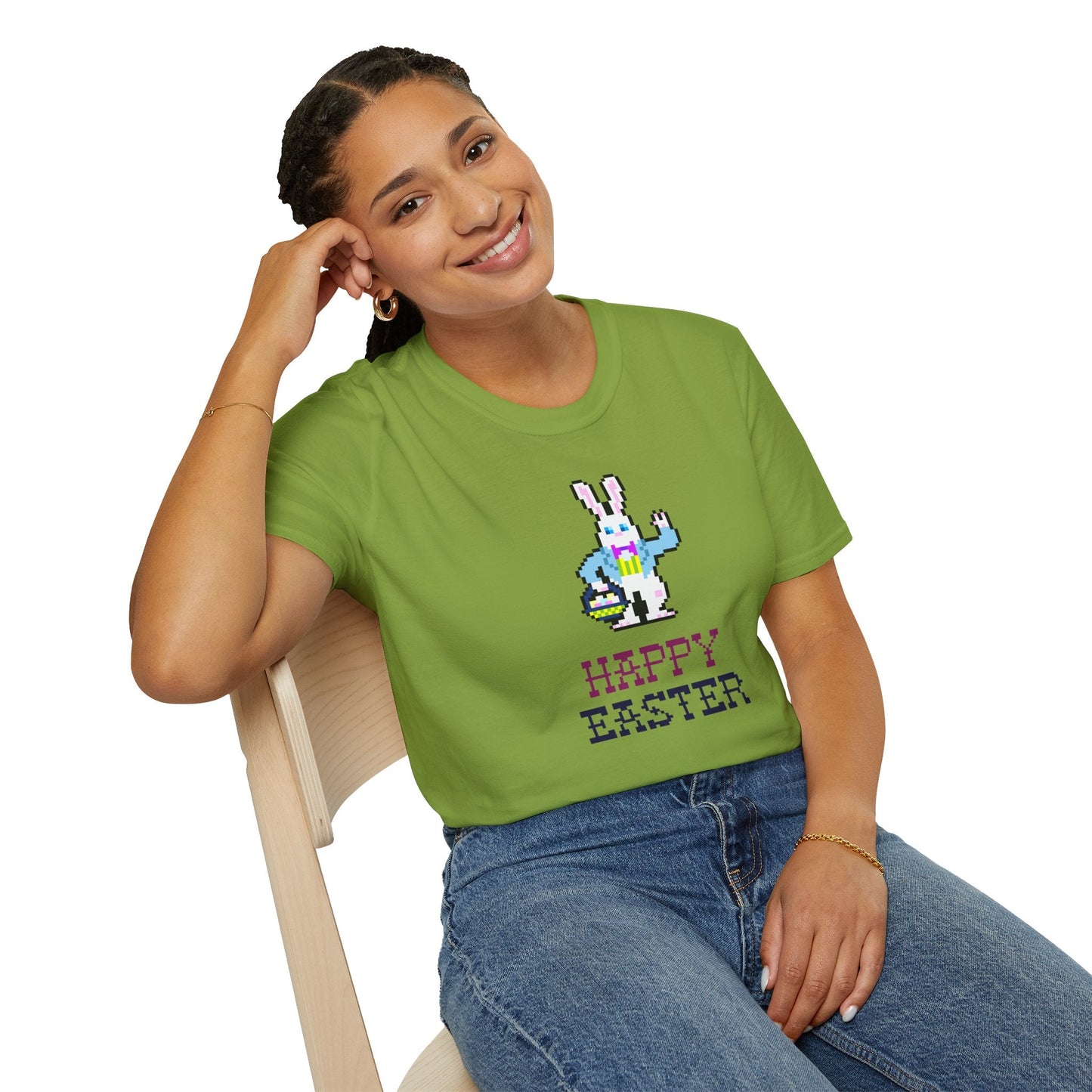 Funny Easter T Shirt With Signature And Prints Unisex Gildan Softstyle Cotton Tee Design