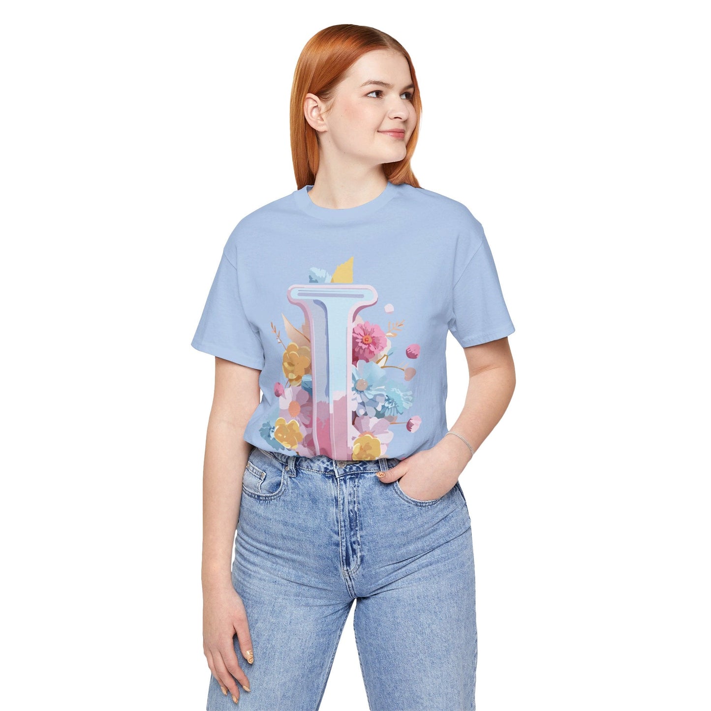 Letter I Shirt Graphic Tee Unisex Vintage Inspired Adelpha Artwork Premium Short Sleeve Tee