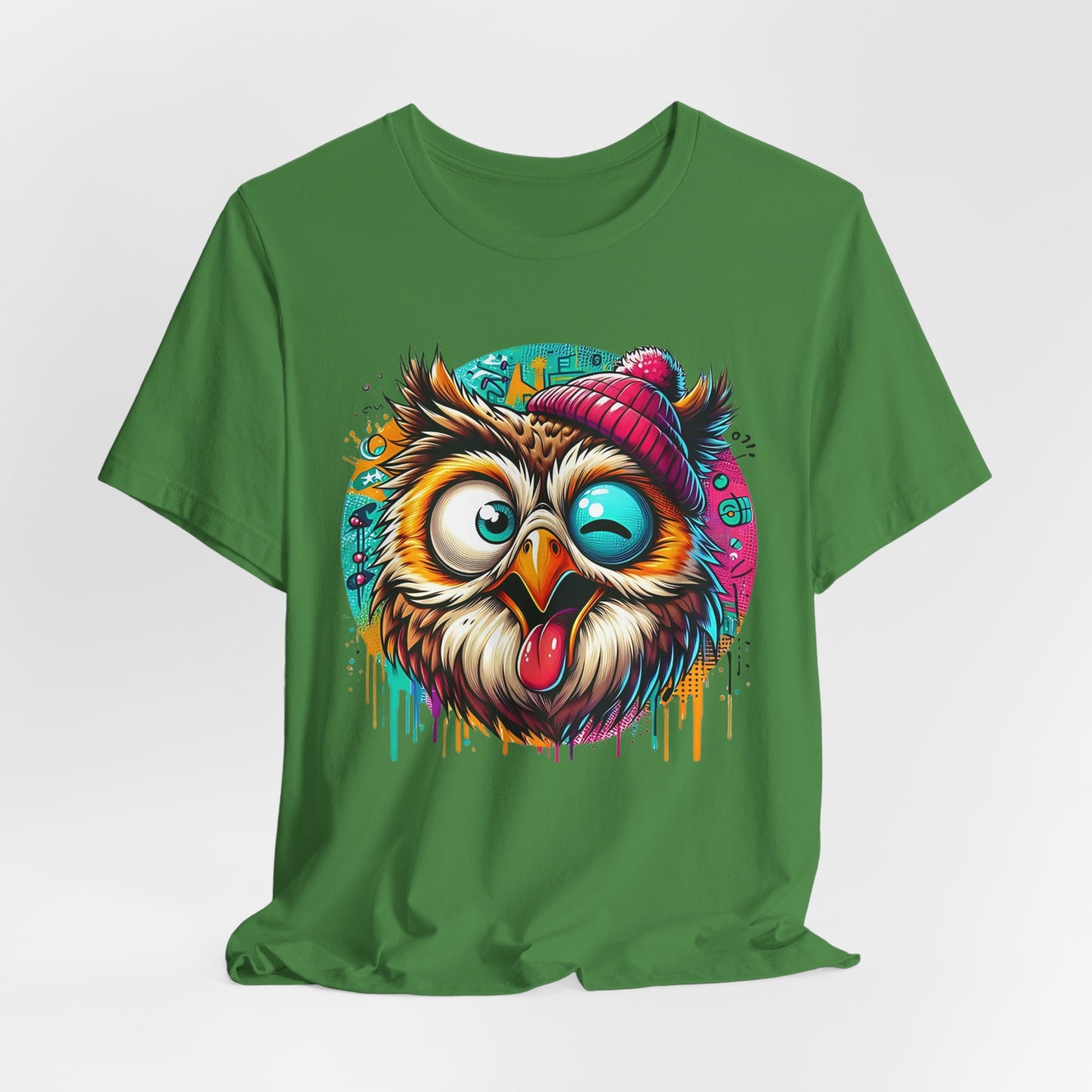 Colorful Owl Graphic Tee, Fun Owl Shirt, Funny Bird Shirt, Cute Cartoon Tees, Animal T-Shirt, Animal Tees, Art Design T-Shirt
