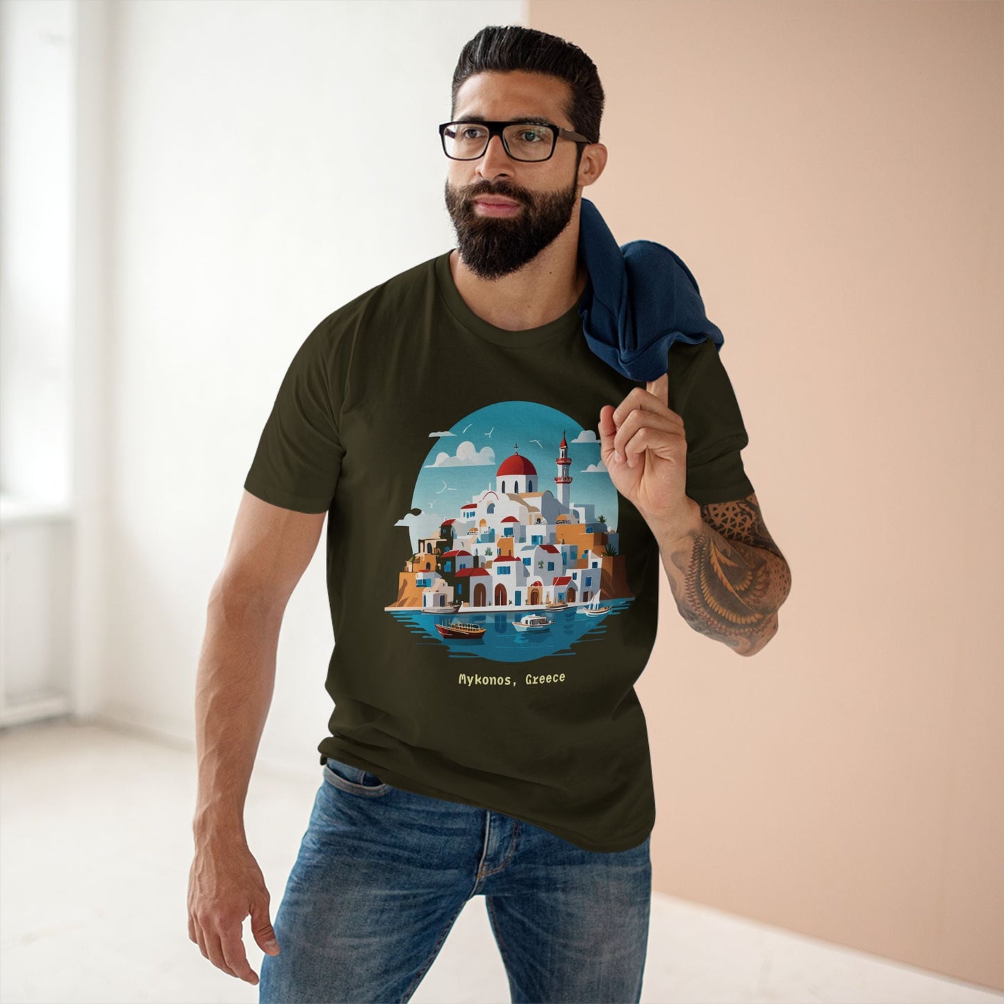 Greece Travel Shirt Unisex Premium Cotton Tee With Original Art Design Retro2Nova TT41