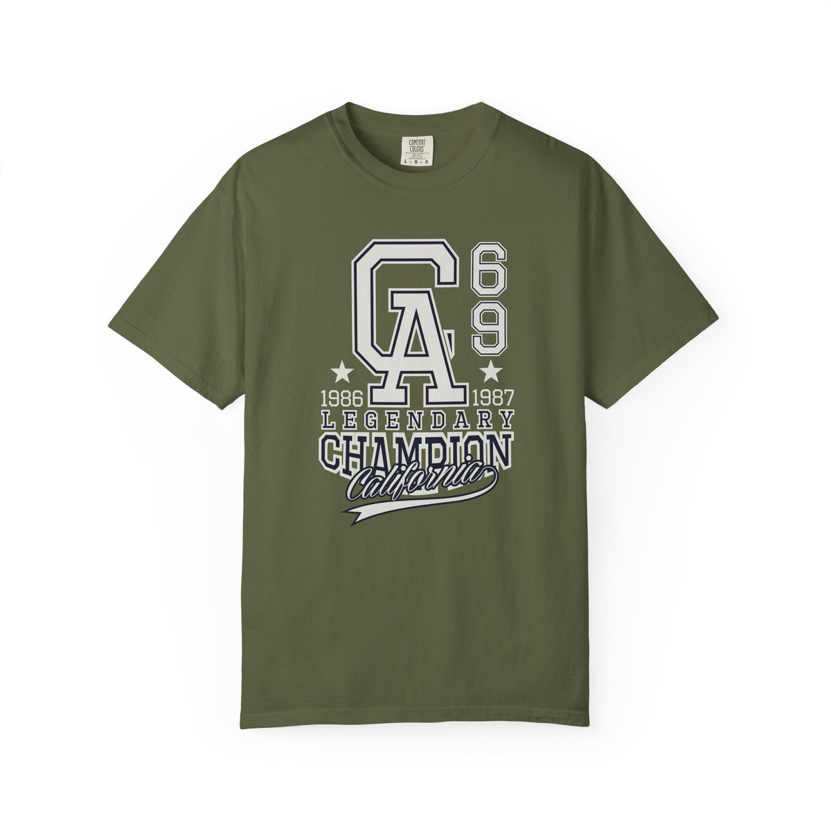 69 Champion California College Unisex Comfort Colors Garment-Dyed Heavyweight 100 Cotton Art Design T-Shirt w18