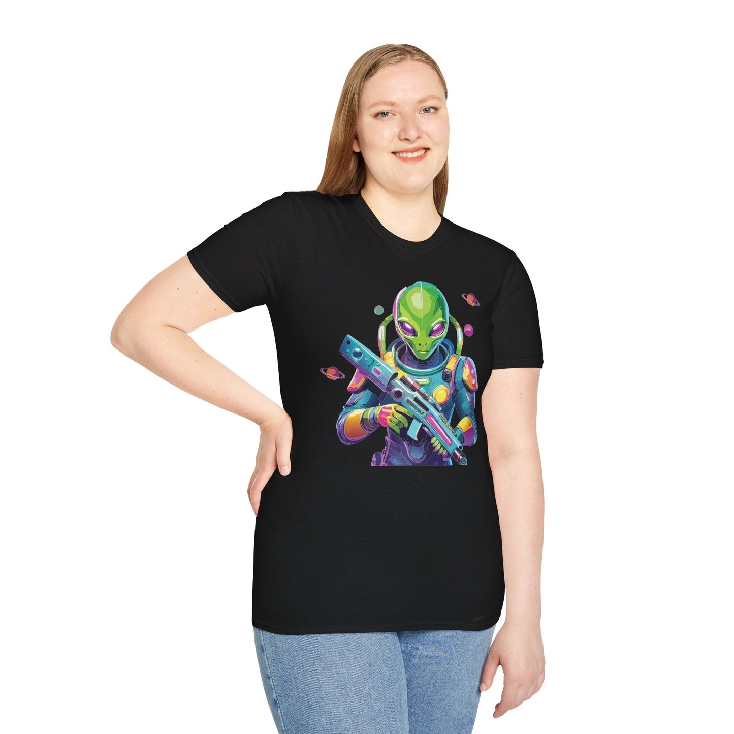 Alien Cosmos T Shirt Unisex Gildan Softstyle 64000 Art Design Tee For Everyday Comfort