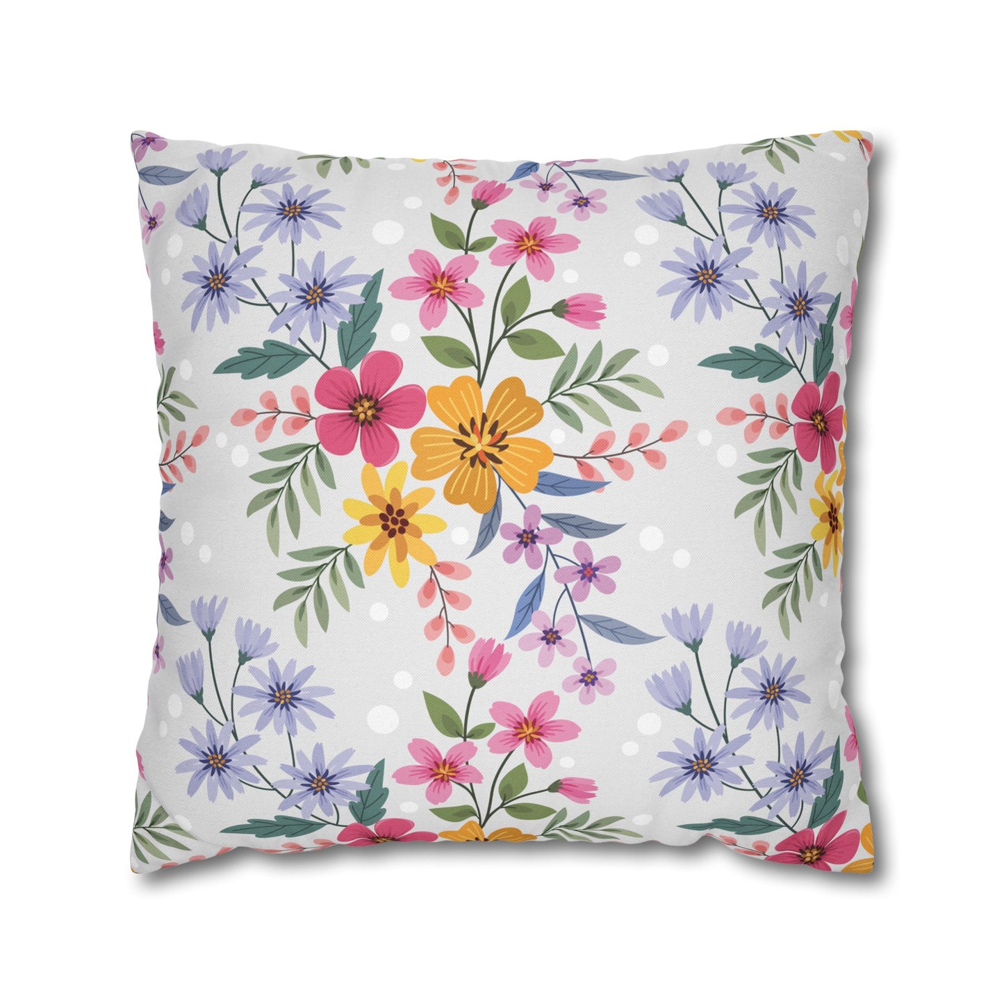 Funda de almohada de poliéster con diseño floral