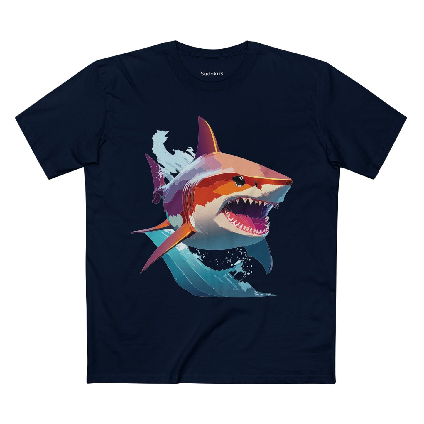 Shark Graphic Unisex 100 Cotton Staple Tee with Animal Design Artwork 10