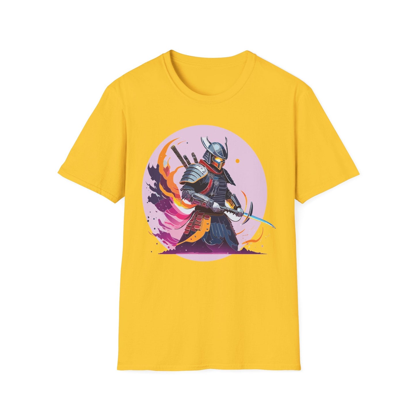 Samurai Shirt Unisex Short Sleeve Tee With Samurai Print Softstyle Gildan 64000 Ring Spun Cotton