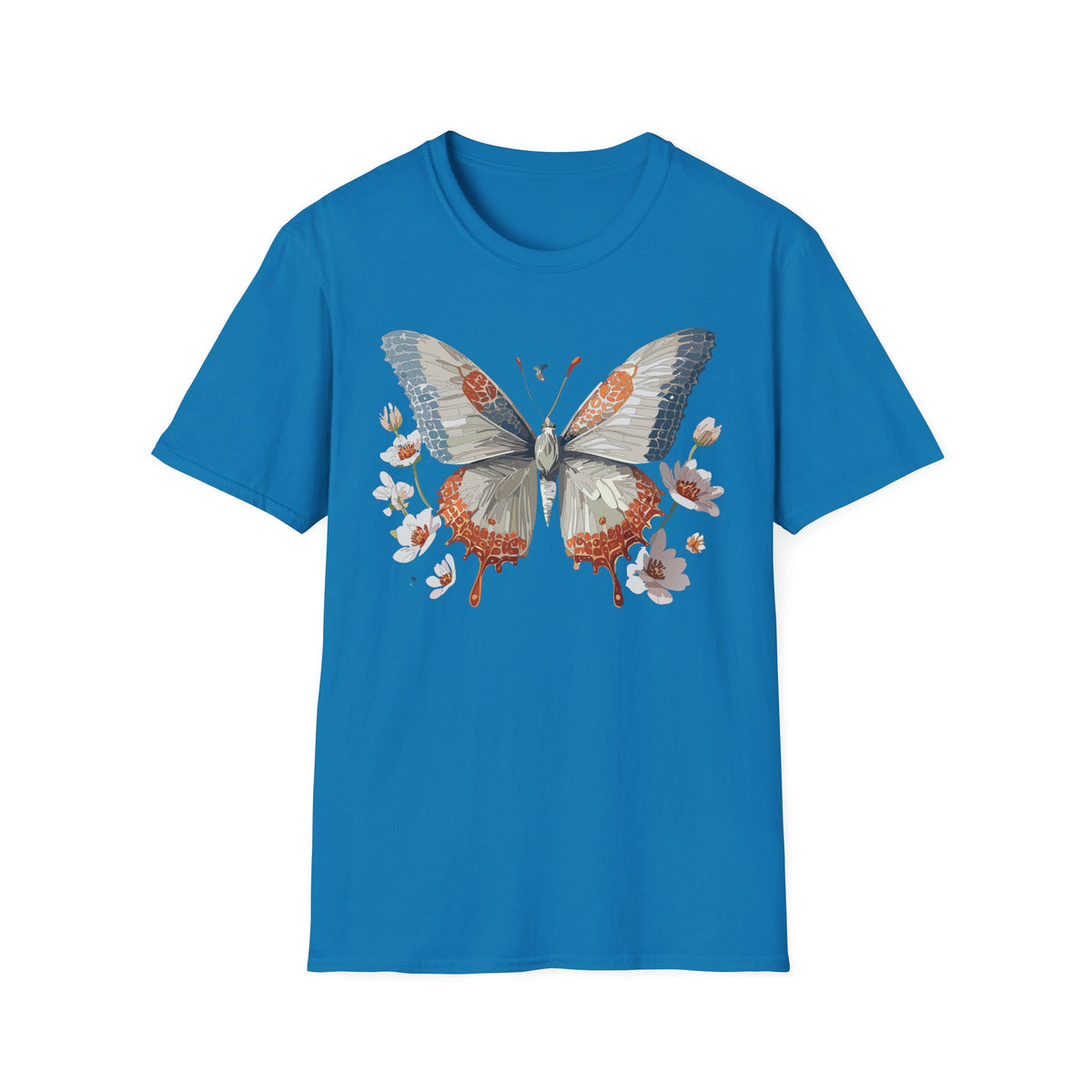 Vintage Botanical Butterfly T-Shirt | Floral Wings Illustration Graphic Tee Unisex 100 Cotton Gildan T-Shirt