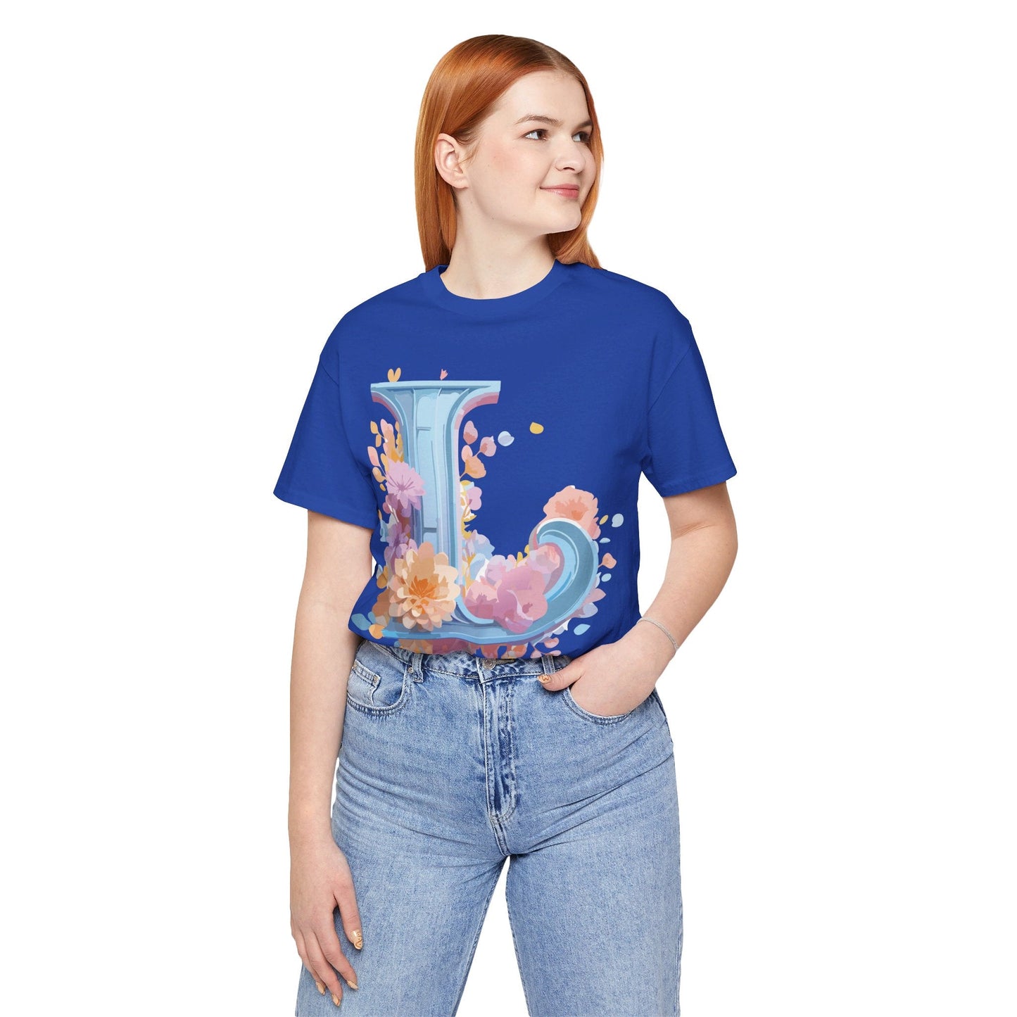 Unisex Letter L Graphic Tee Vintage Inspired Artwork Adelpha Short Sleeve Shirt Premium