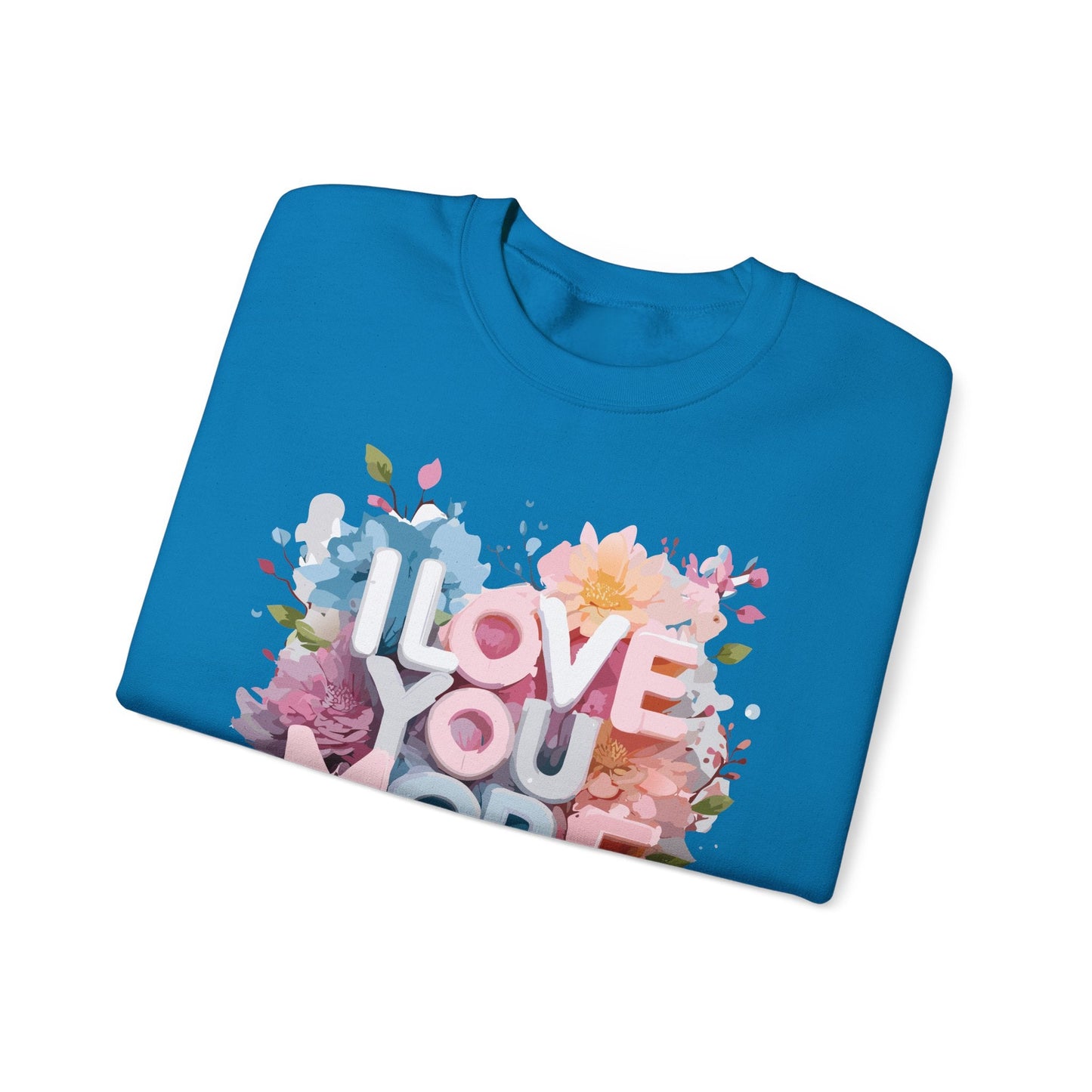 Floral Love Sweatshirt Unisex Heavy Blend Crewneck Valentines Day 50 50 Cotton Polyester Gildan 18000