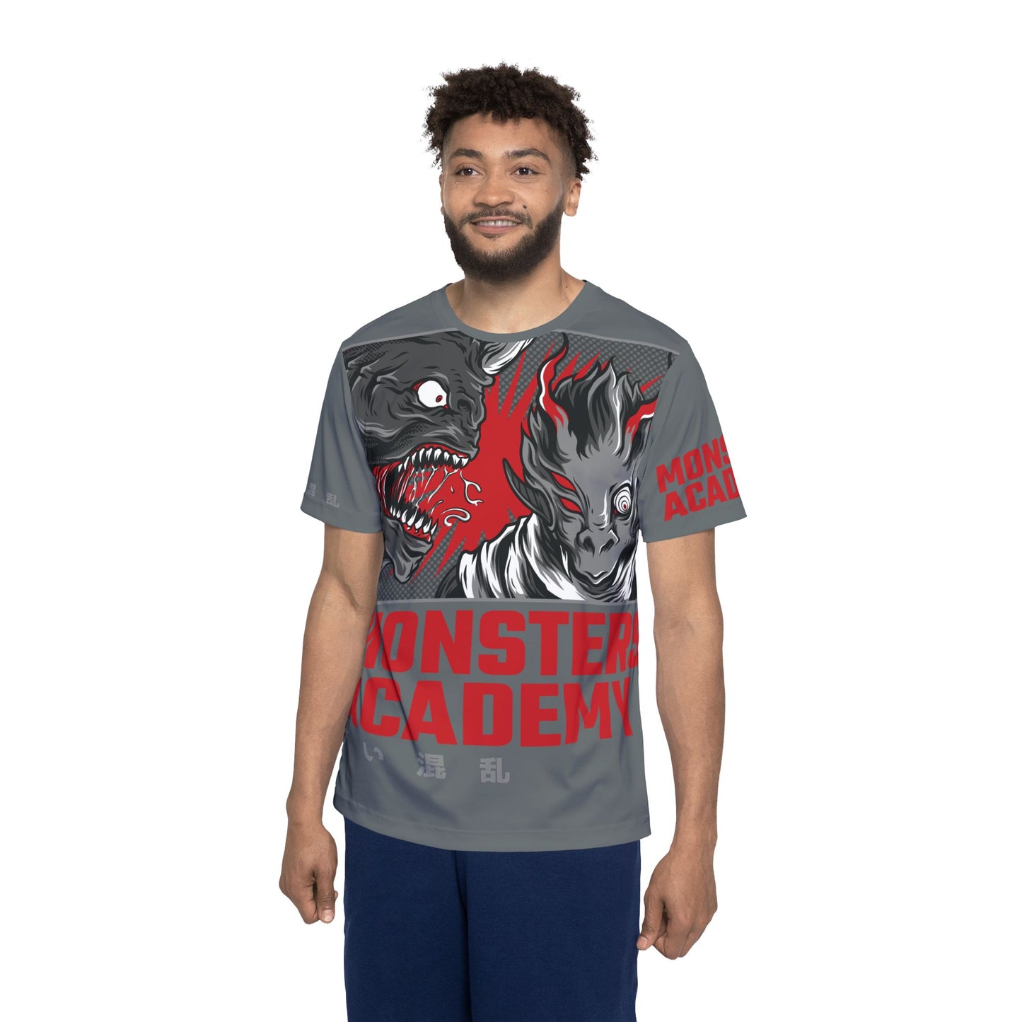 48-Be Fun Graphic T-Shirt, Art Design Poly Shirt, All Over Print Graphic Tee, Monsters T-Shirt, Cartoon Tees