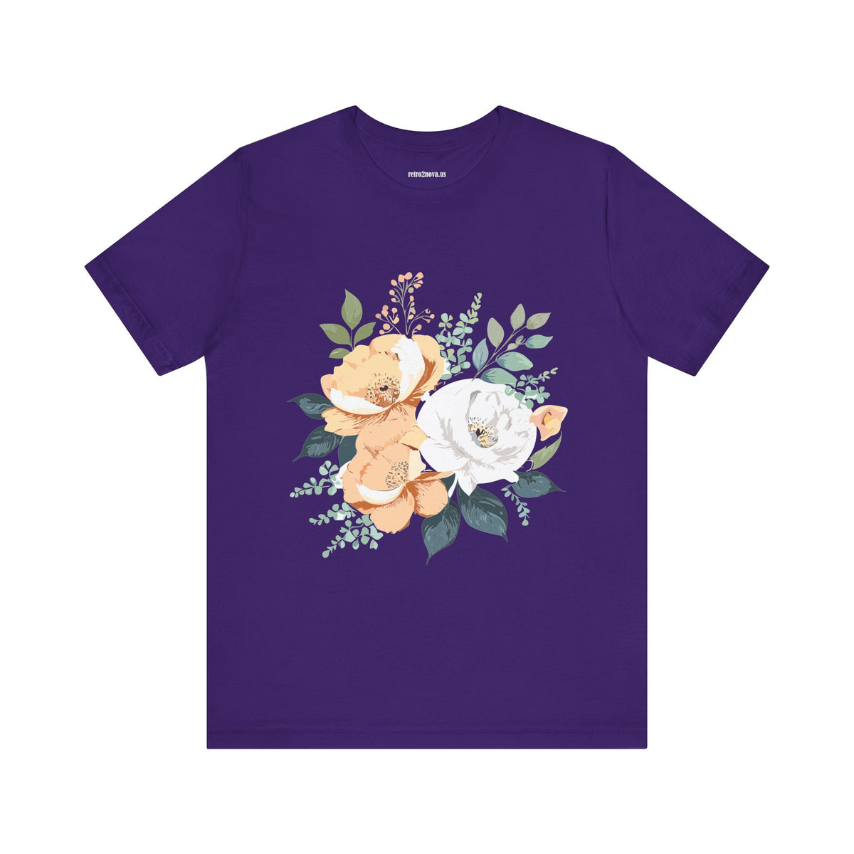 Floral Graphic Unisex Cotton Bella+Canvas Tee with Flowers Design ab14