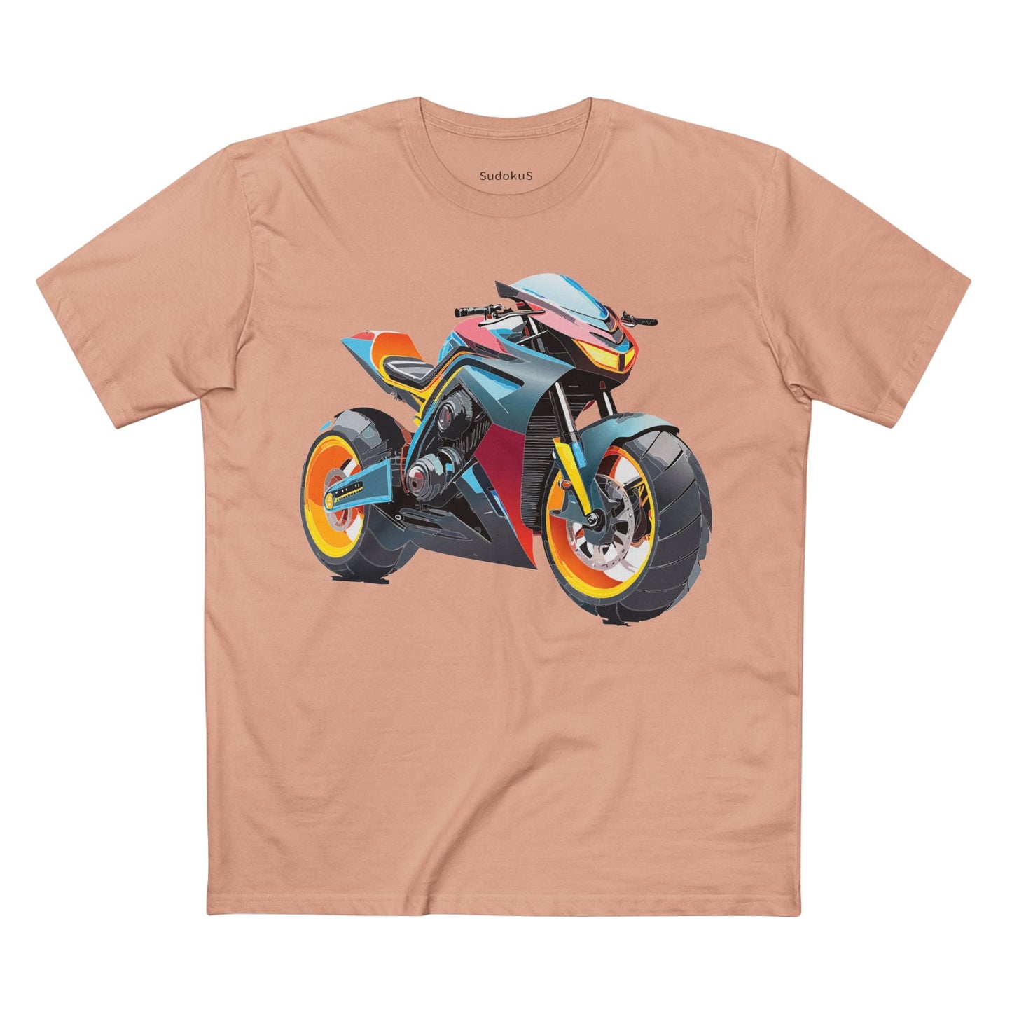 Moto Bike Graphic Unisex 100 Cotton Staple Tee 33