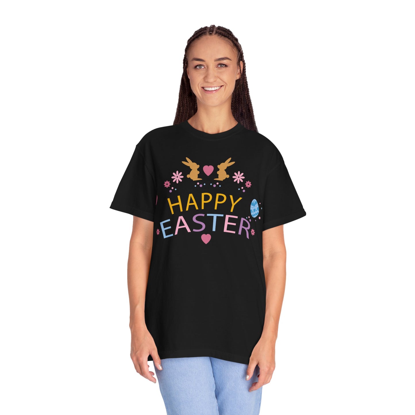 Easter Bunny Heart T-Shirt, Tee Shirt with Easter Signature, T Shirt with Easter Prints, Tee Shirt with Easter Design 2