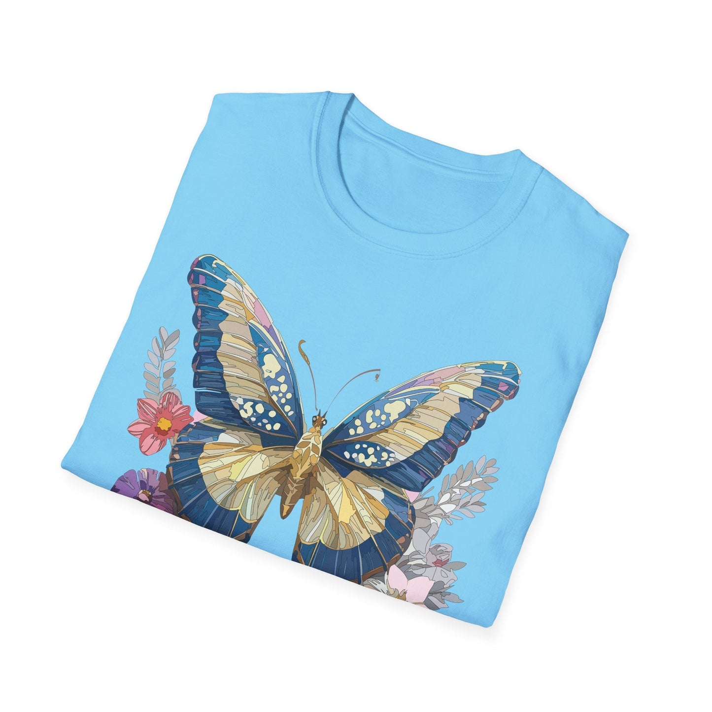 Butterfly Unisex Short Sleeve Tee Shirt Gildan Softstyle 64000 Monarch Design Graphic Tee