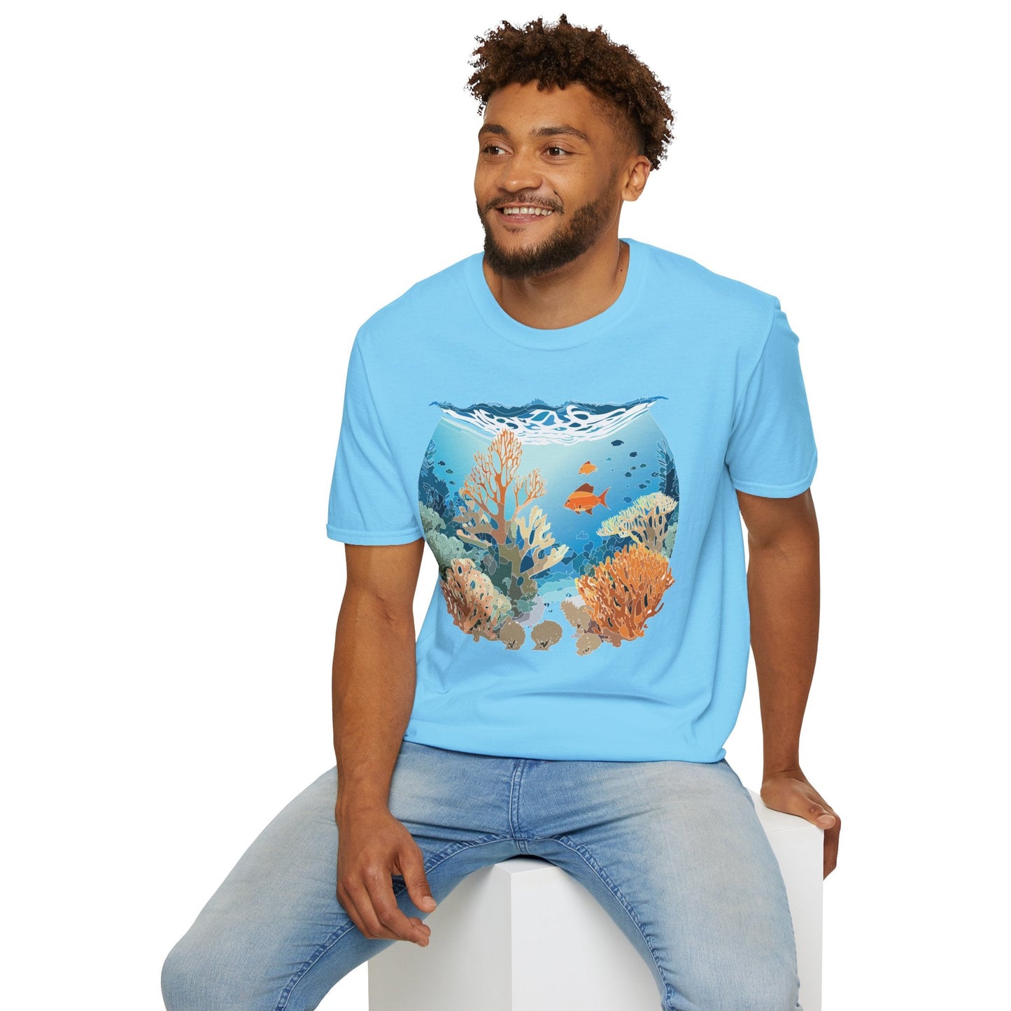 Ocean Tee Shirt Unisex Gildan Softstyle Cotton Tee Shirt 64000 Lightweight Breathable Comfort
