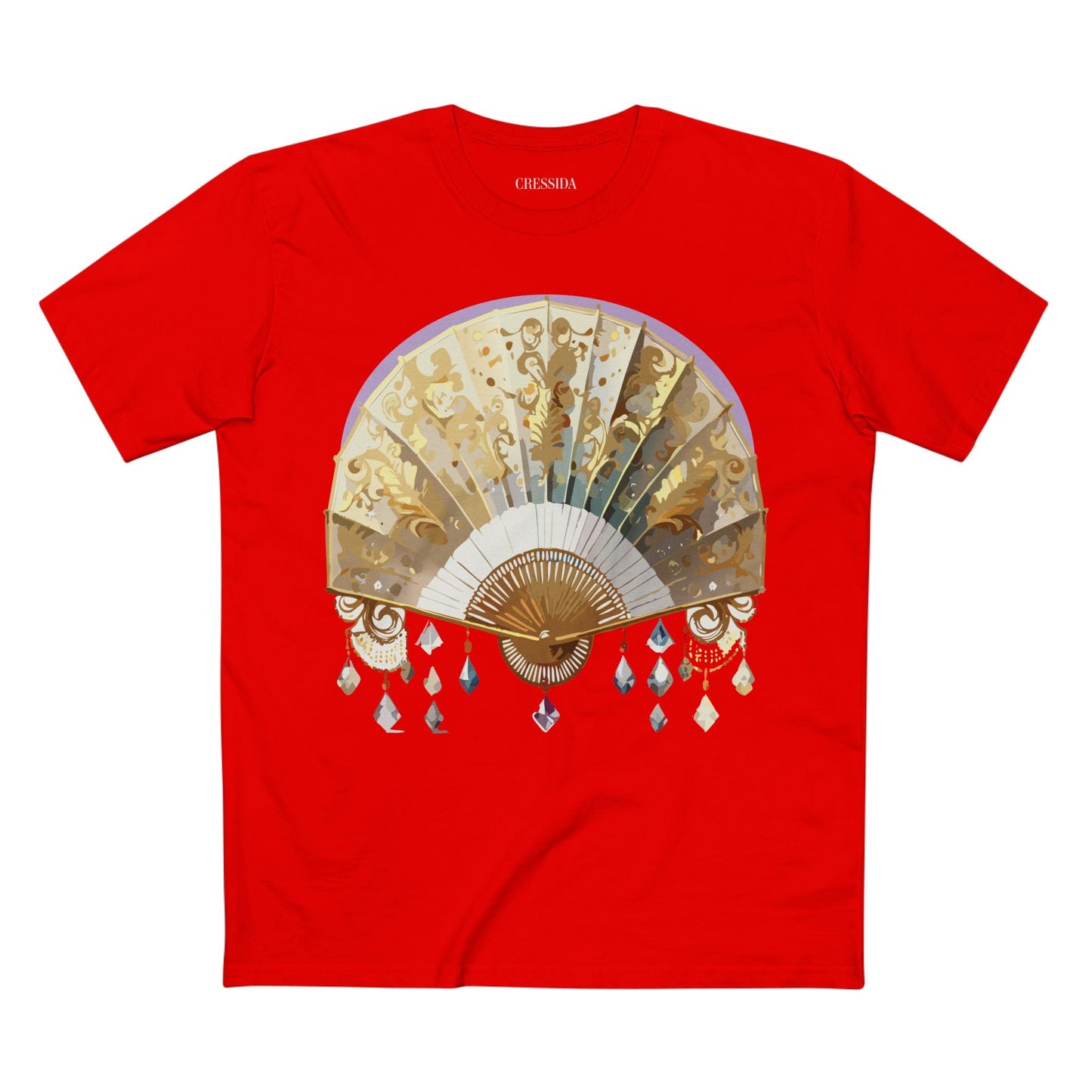Antique Fan Graphic Design T-Shirt Unisex 100 Cotton Floral Carnival Artwork Tee 28