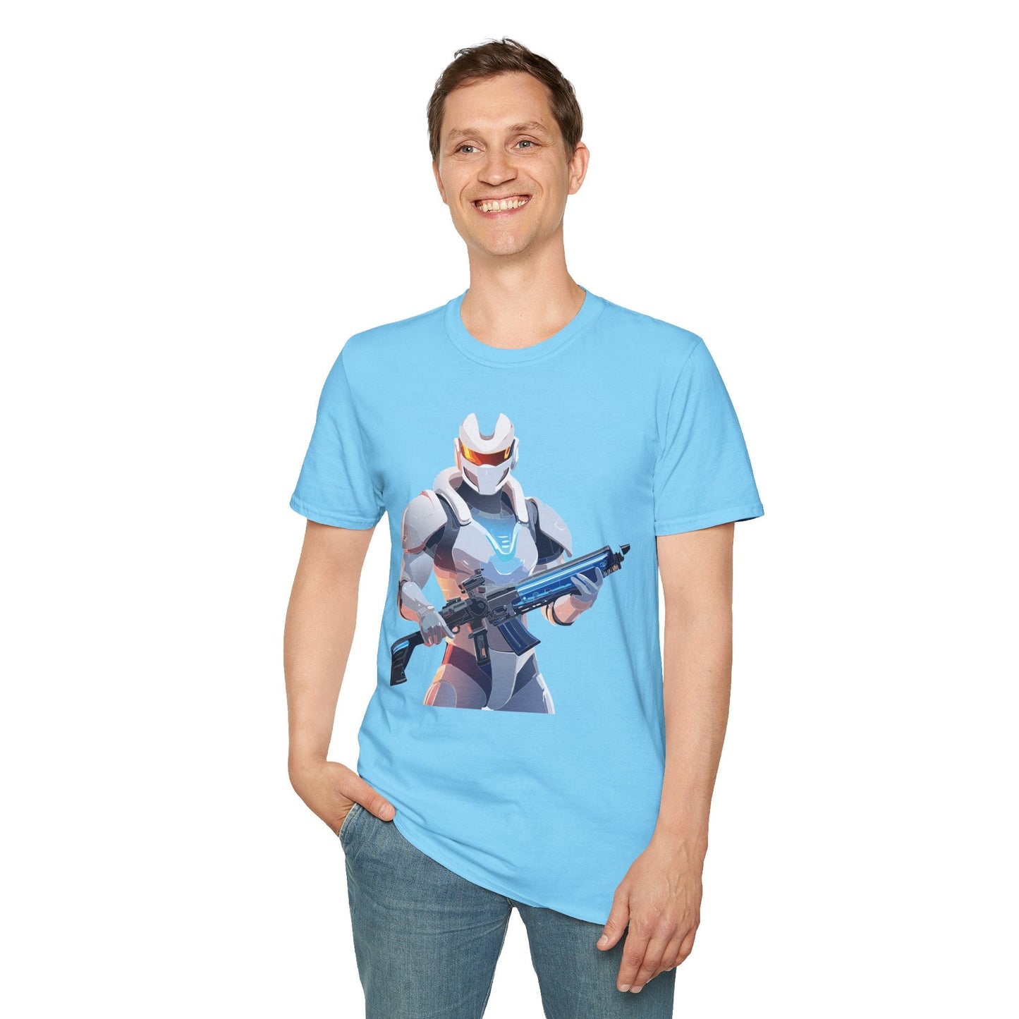 Robocop T Shirt Unisex Gildan Softstyle 64000 100 Percent Ring Spun Cotton Tee With Artwork
