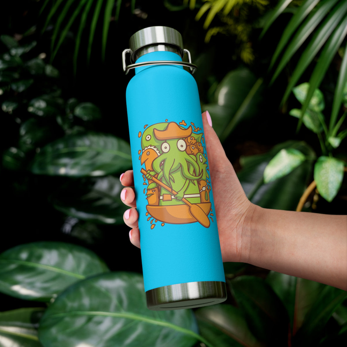 22oz Copper Insulated Water Bottle with Cartoon Design - CV76