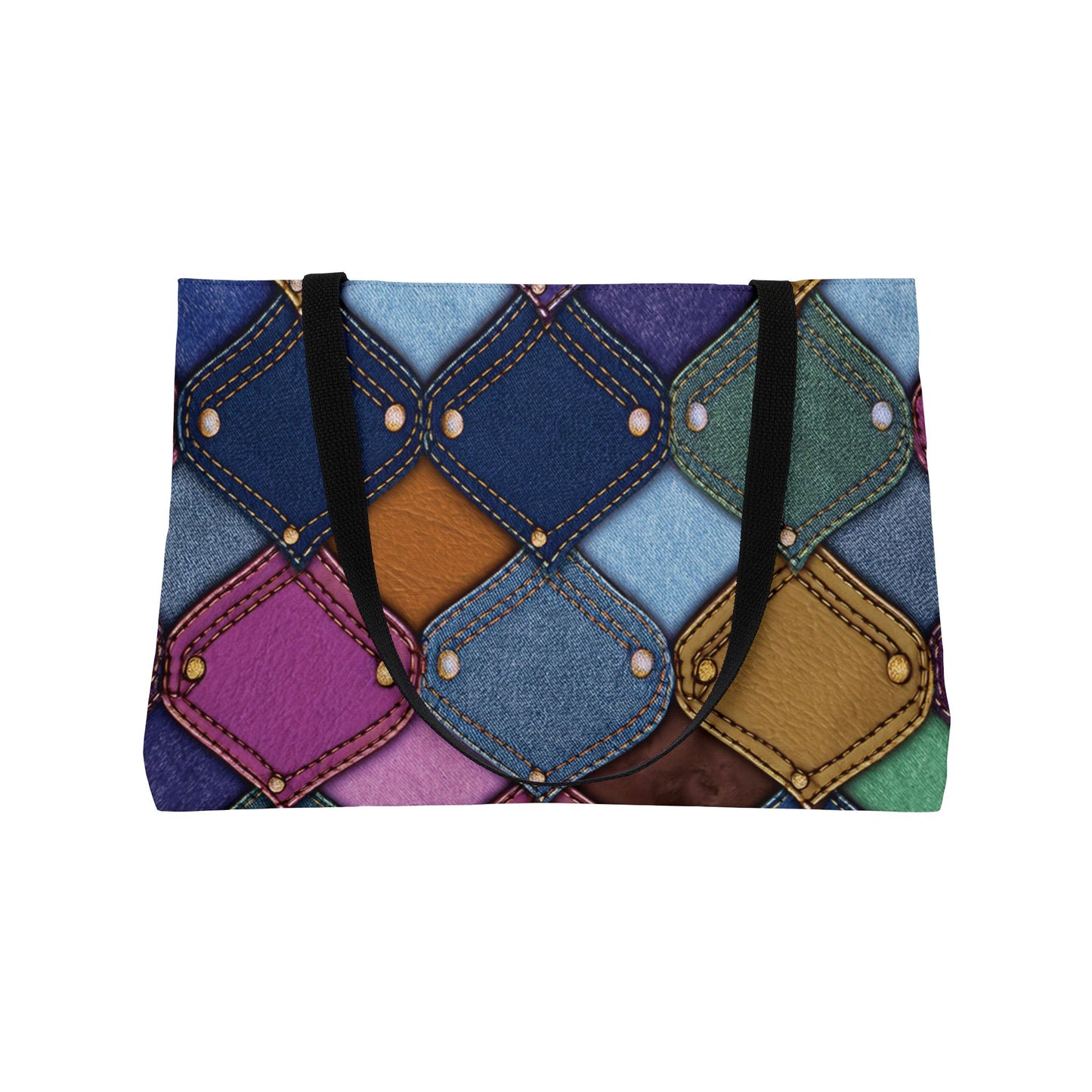 Denim Print Yoga Bag High-Quality 100% Spun Polyester 24x13 Canvas Gym Bag 40