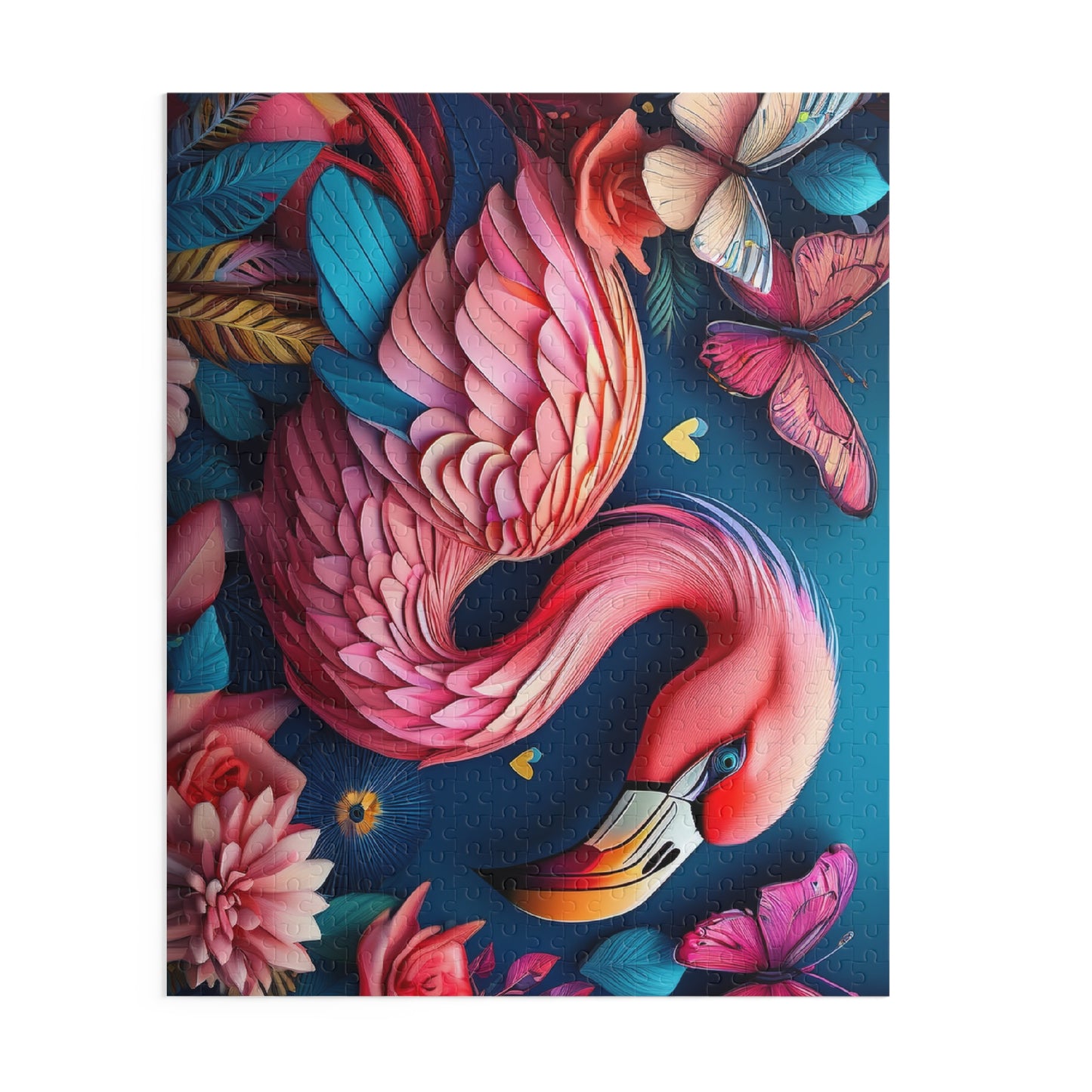 Puzzles-30 Kids Flamingo Puzzle 500-Piece  Floral Flamingo Puzzle 500-Piece, Birds Kids Puzzles Size: 16" x 20",  Ages 9+