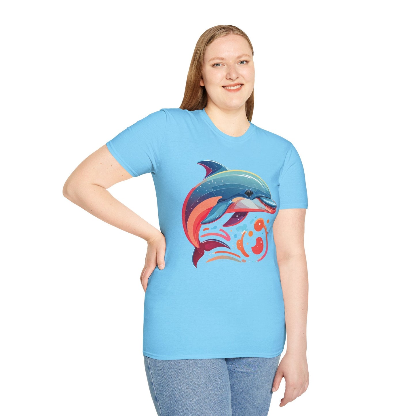 Gildan Softstyle Dolphin Shirt Unisex Short Sleeve Tee 100 Percent Ring Spun Cotton Comfortable Wear