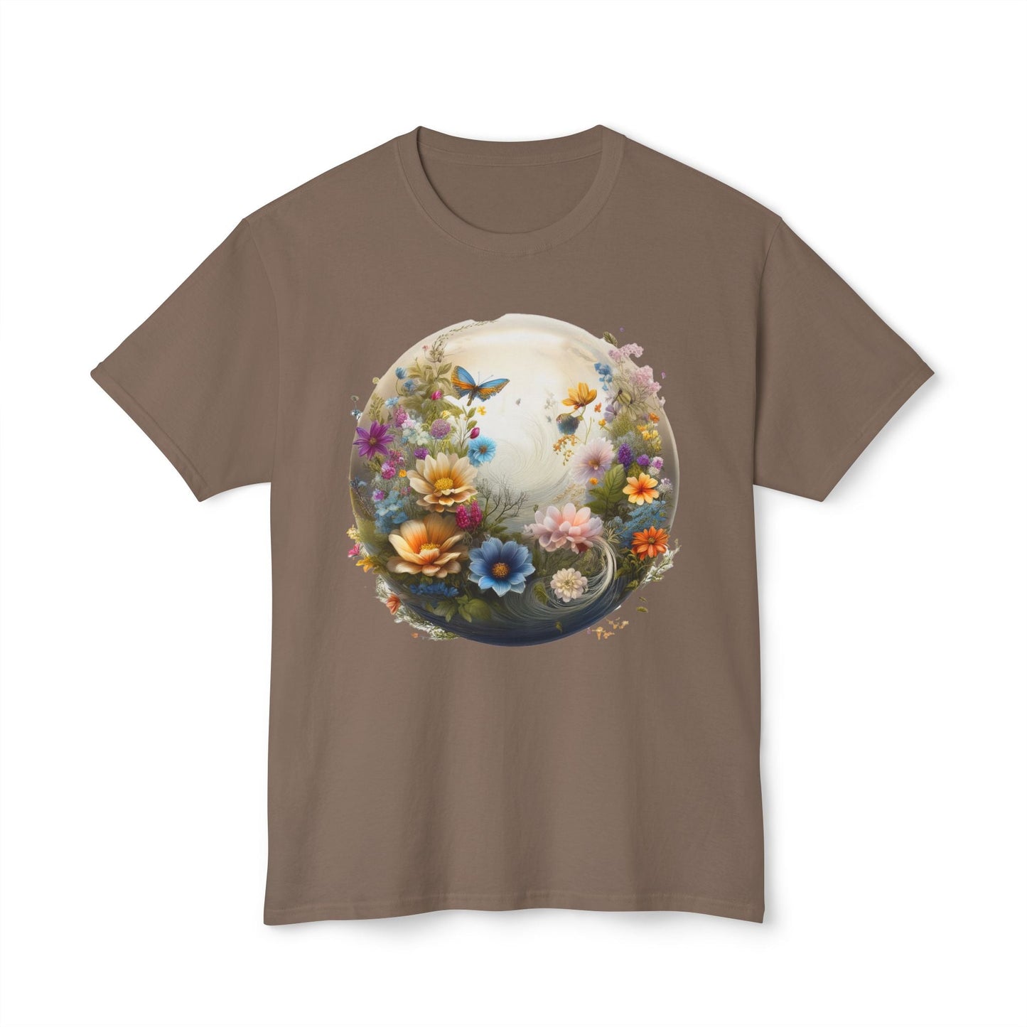 Unisex Floral T Shirt With Art Print HD Cotton Vintage Flowers Tee Shirt Soft Breathable Comfort