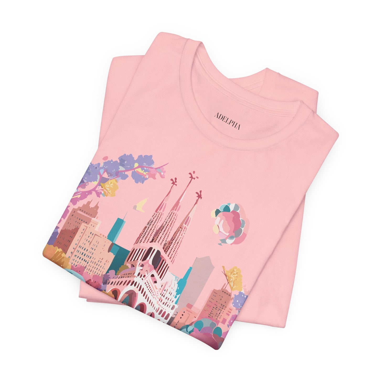 Unisex Graphic Tee Barcelona Design By Adelpha Vintage Artwork Unisex Jersey Short Sleeve Shirt