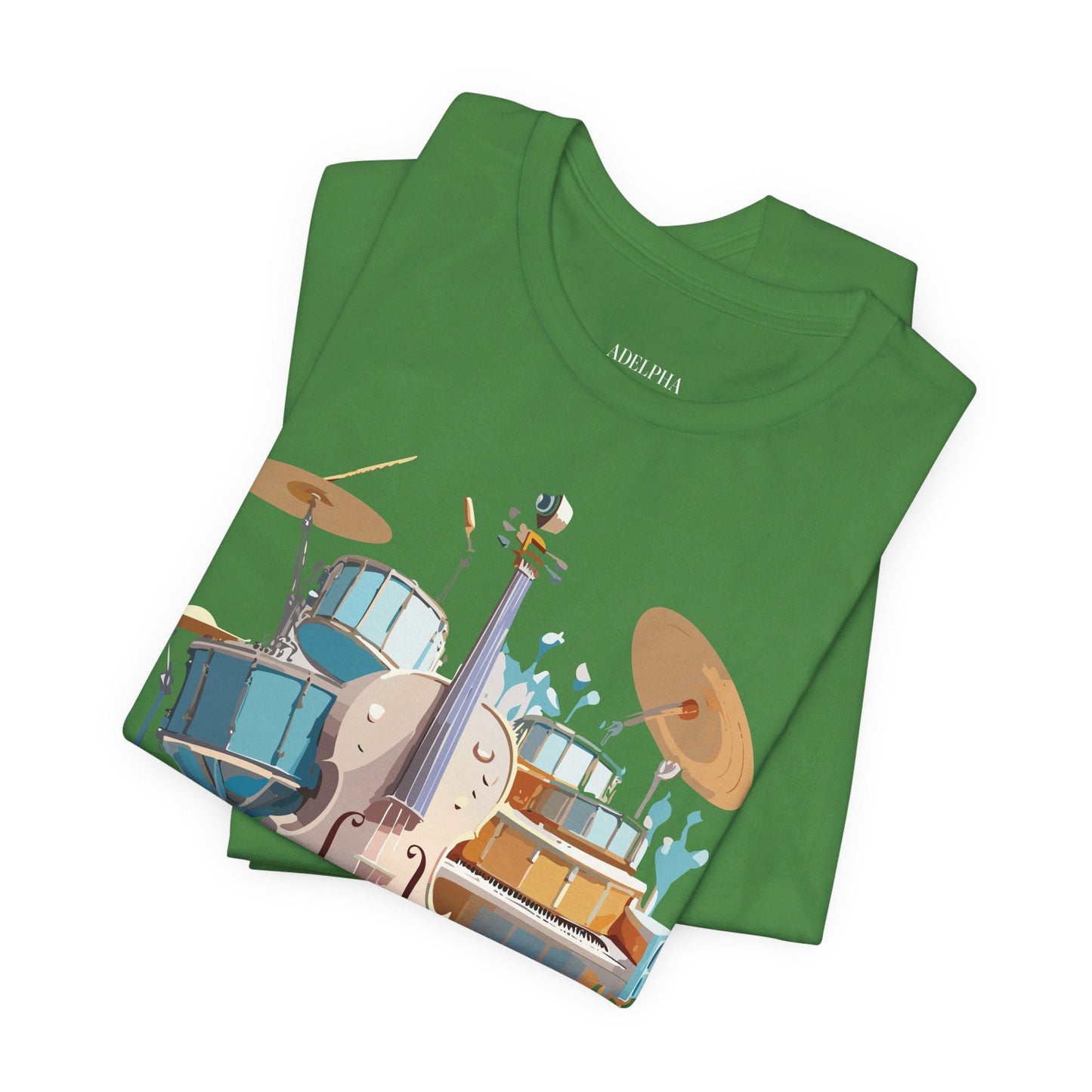 Music Graphic Unisex 100 Cotton Vintage Art with Musical Elements Tee 84
