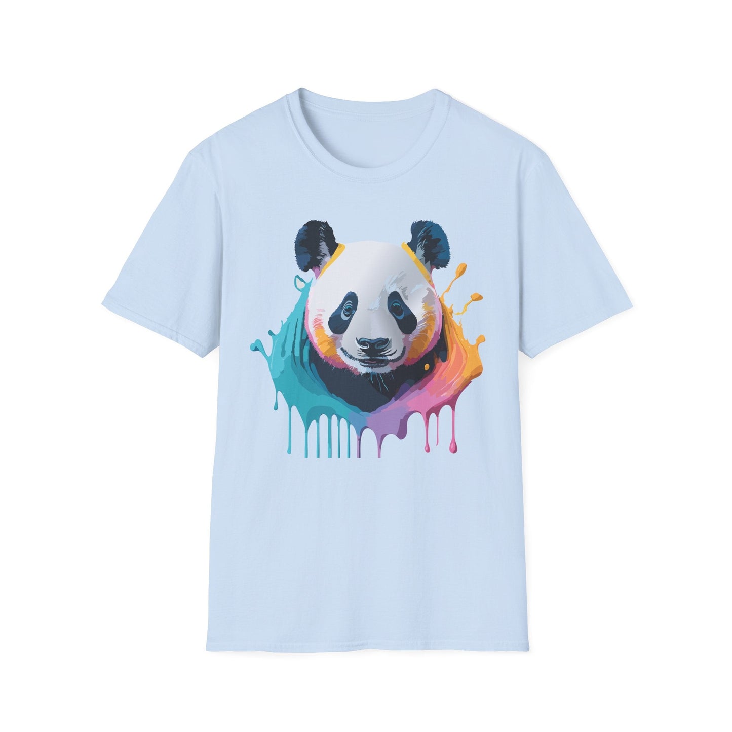 Unisex Panda Shirt T Shirt With Panda Animal Print Tee Softstyle Gildan 64000 100 Percent Ring Spun Cotton
