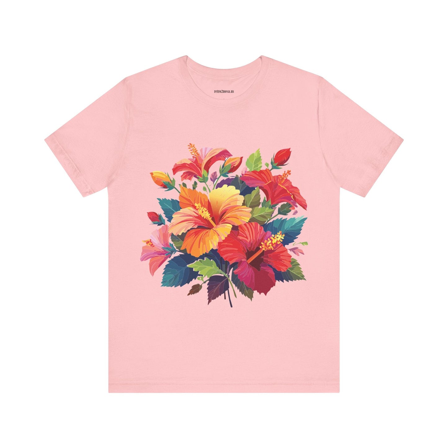 Retro2Nova Floral Shirt Unisex Jersey Short Sleeve Tee From Flowers Collection Bold Vibrant Design