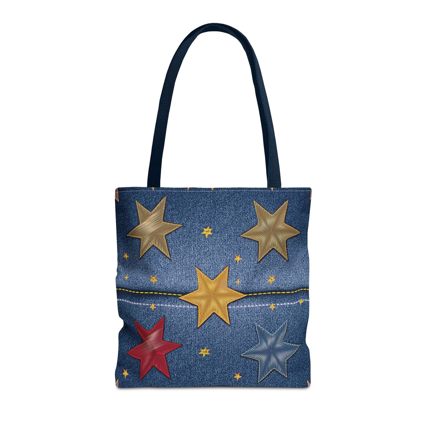 Denim Fabric Imitation Print Unisex Canvas Bag Poly Spun 3 Sizes Tote Bag 181-3