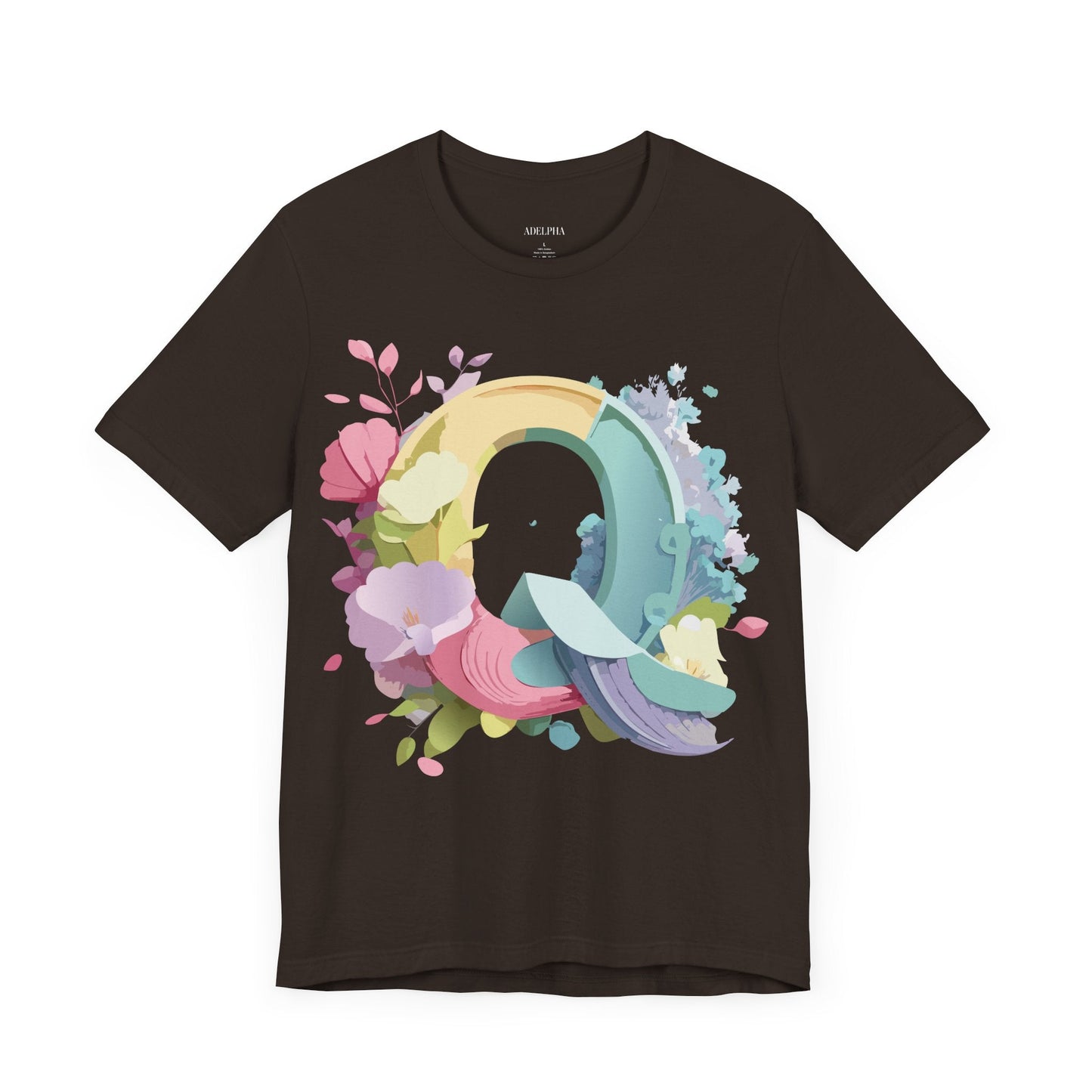 Letter Q Graphic Tee Unisex Short Sleeve Vintage Inspired Art Adelpha Tee Premium Cotton Comfort