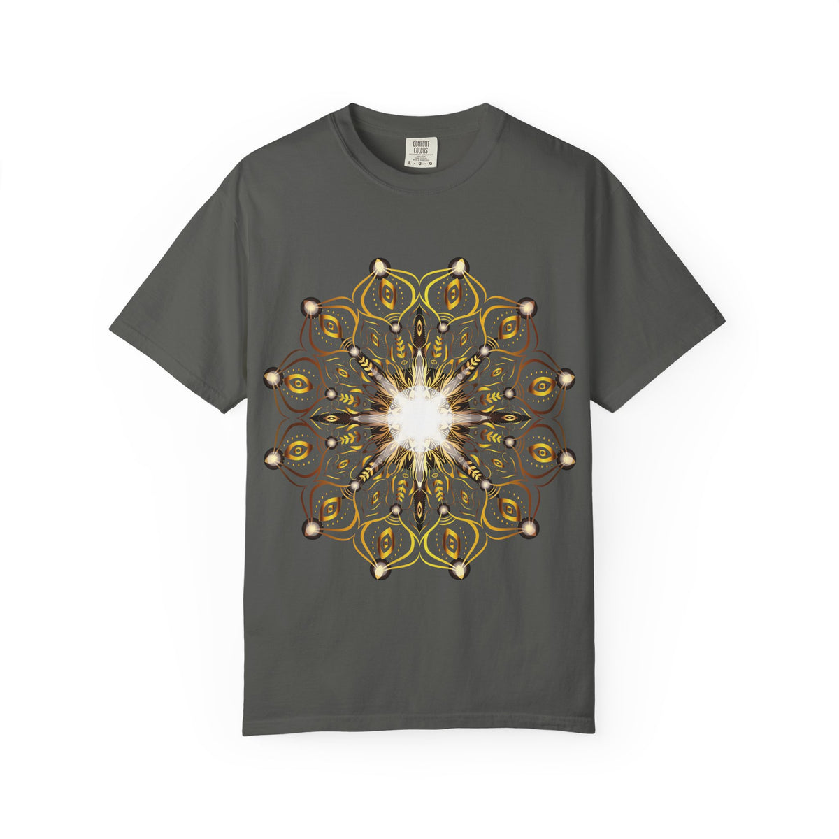Unisex Garment Dyed Cotton T-Shirt with Mandala Graphic Design