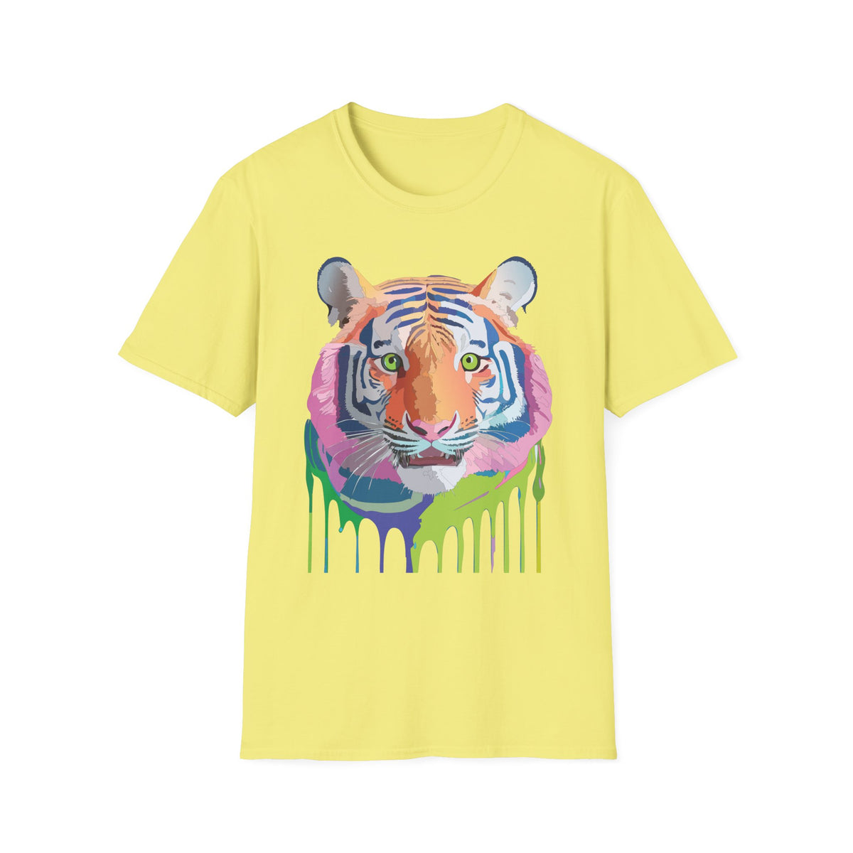 Colorful Drip Tiger T-Shirt | Vibrant Painted Tiger Tee