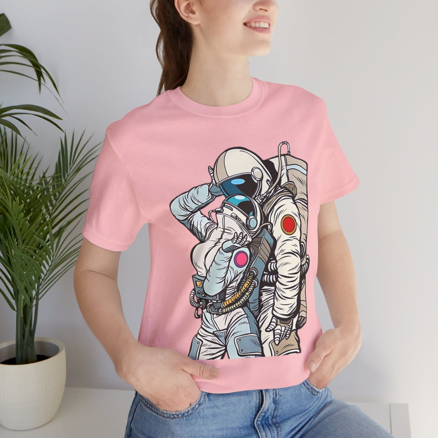 Unisex Astronaut T-shirt, Space Lovers Tee, Cosmic Top, Astronaut Graphic Tee, Cosmos Graphic T-Shirt, Love Shirt Art T-Shirt