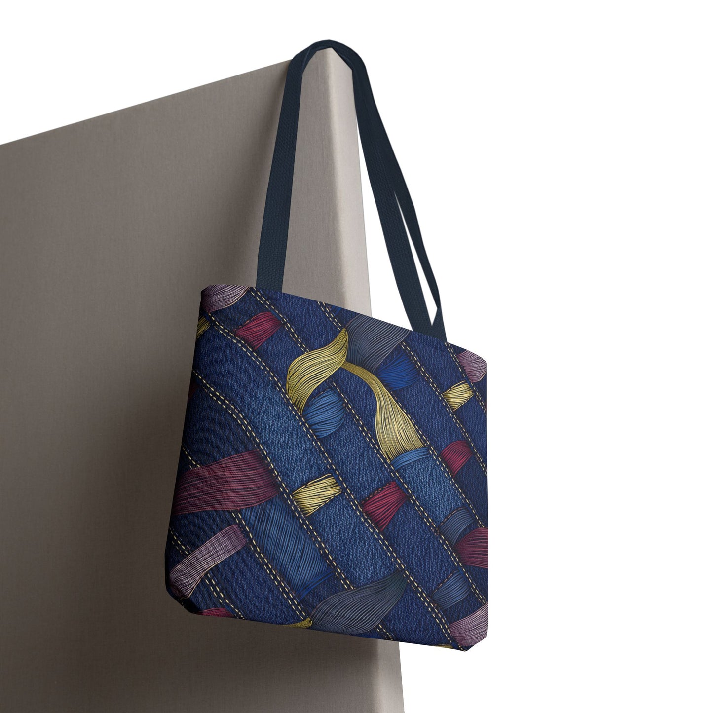 Denim Fabric Imitation Print Unisex Canvas Bag Poly Spun 3 Sizes Tote Bag 145