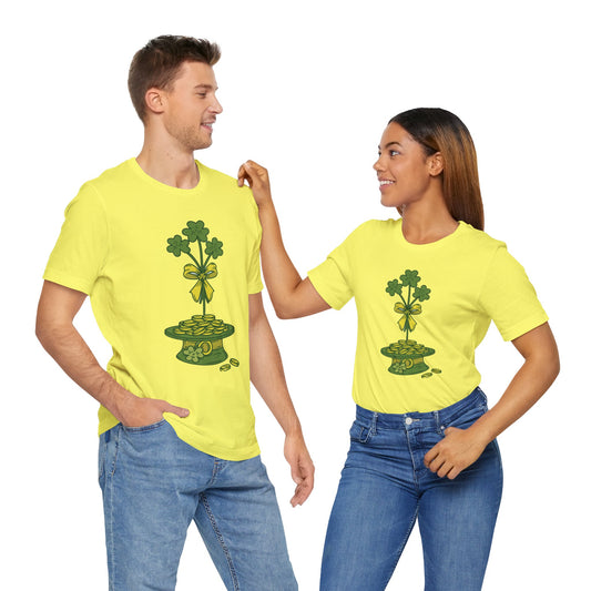 Unisex-T-Shirt aus Baumwolle mit Glücksaufdruck