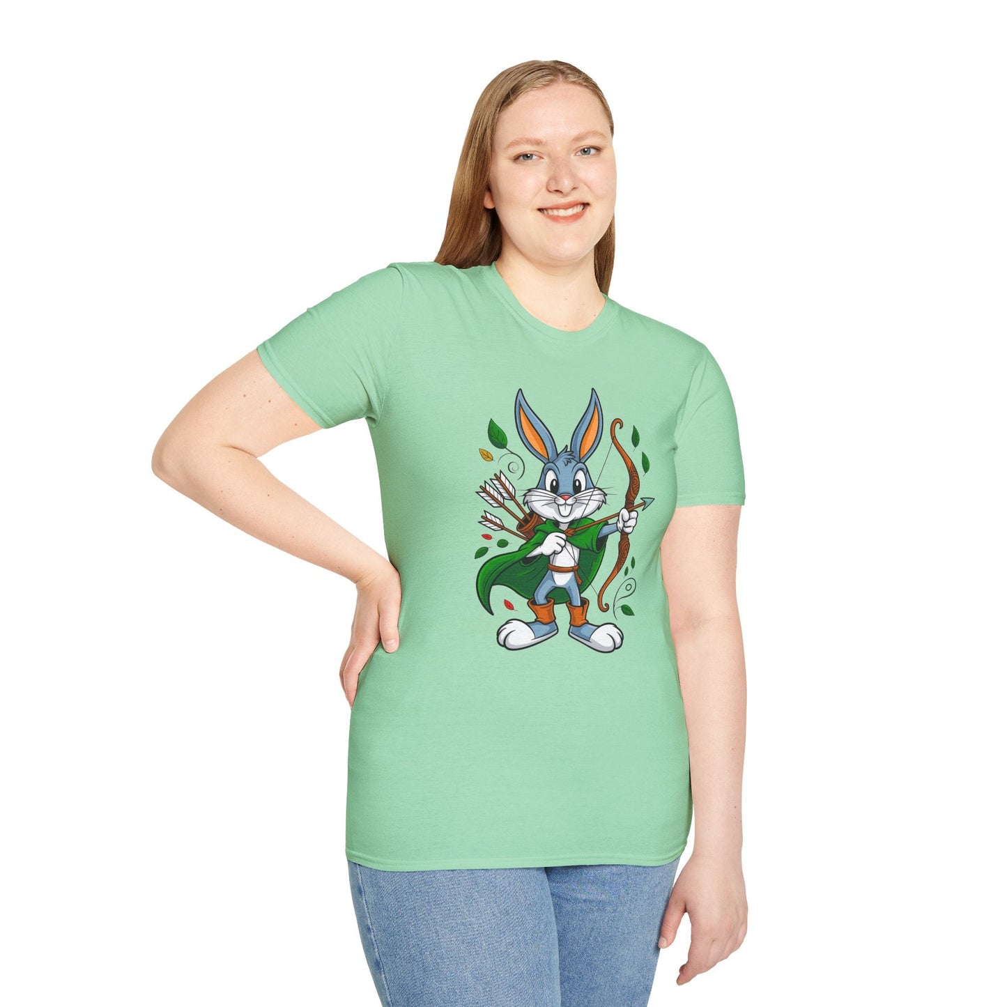 Cartoon Bunny Graphic Unisex Cotton Animal Animation Artwork Design Tee 2