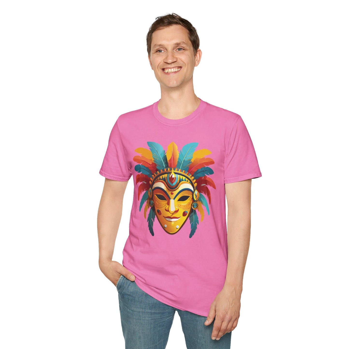 Mask Graphic Unisex Cotton Masquerade Design Artwork Tee 3